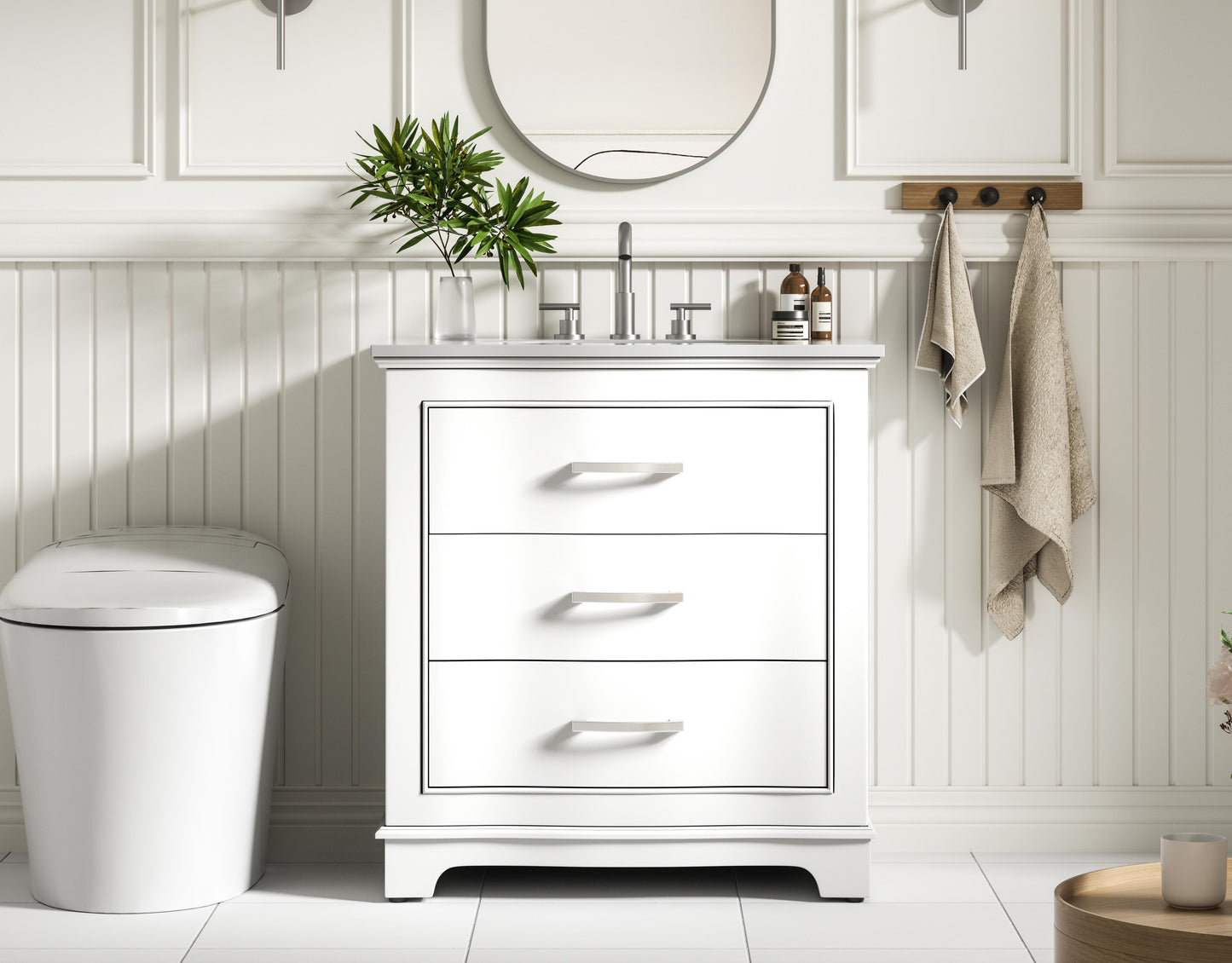 Knox 30 inch Single Bathroom Vanity in White