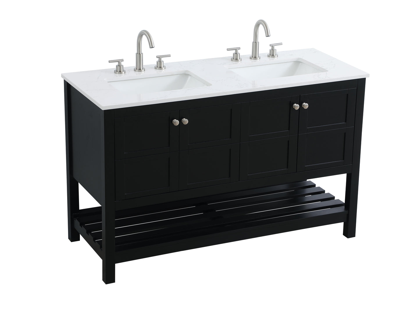 54 inch Double Bathroom Vanity in Black