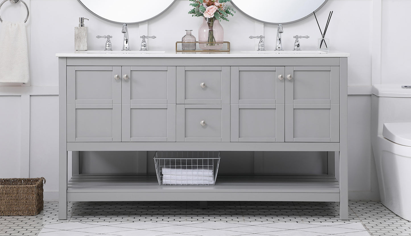 60 inch Single Bathroom Vanity in Gray