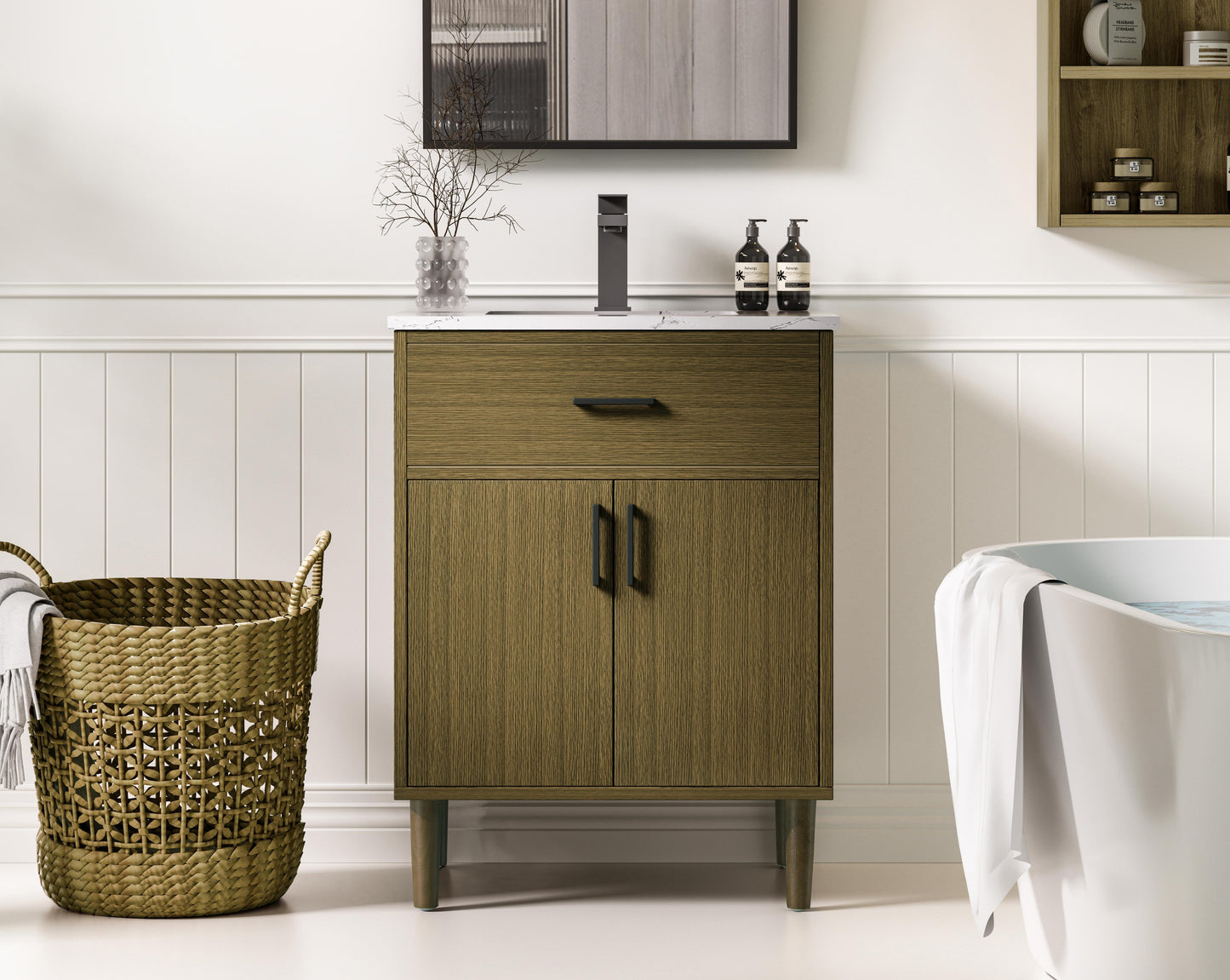 Chandler 24 inch Single Bathroom Vanity in Chestnut Brown