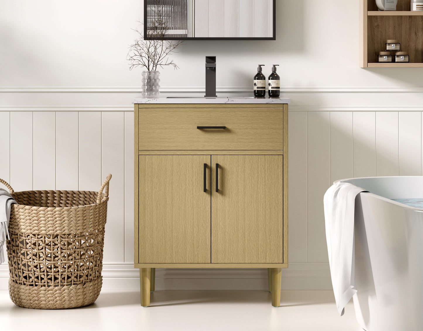 Chandler 24 inch Single Bathroom Vanity in Honey Brown