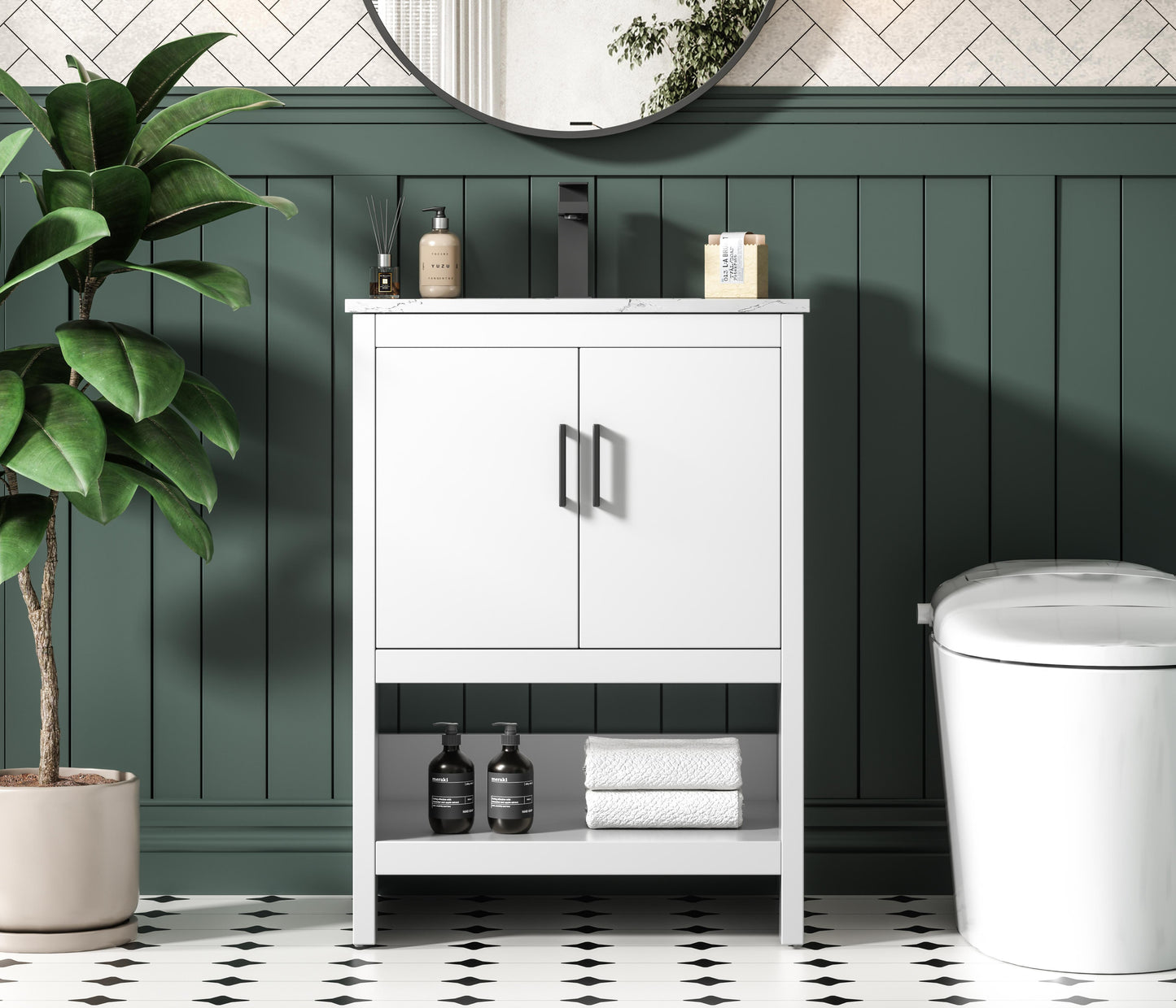 Ira 24 inch Single Bathroom Vanity in White