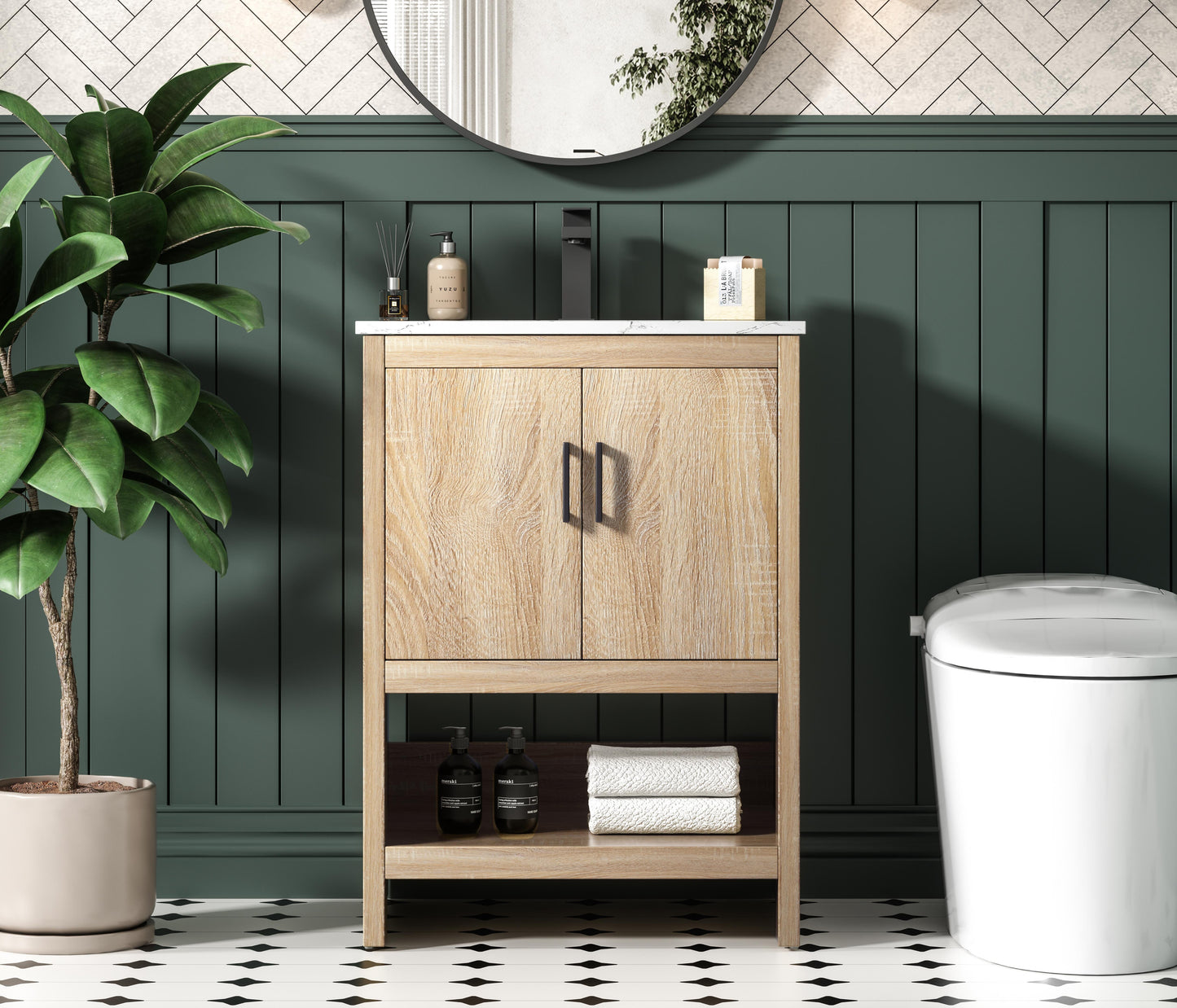 Ira 24 inch Single Bathroom Vanity in Mango Wood