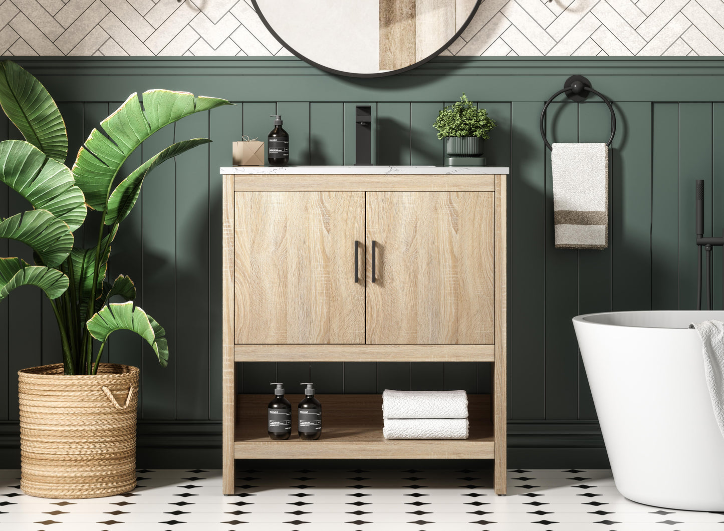 Ira 30 inch Single Bathroom Vanity in Mango Wood