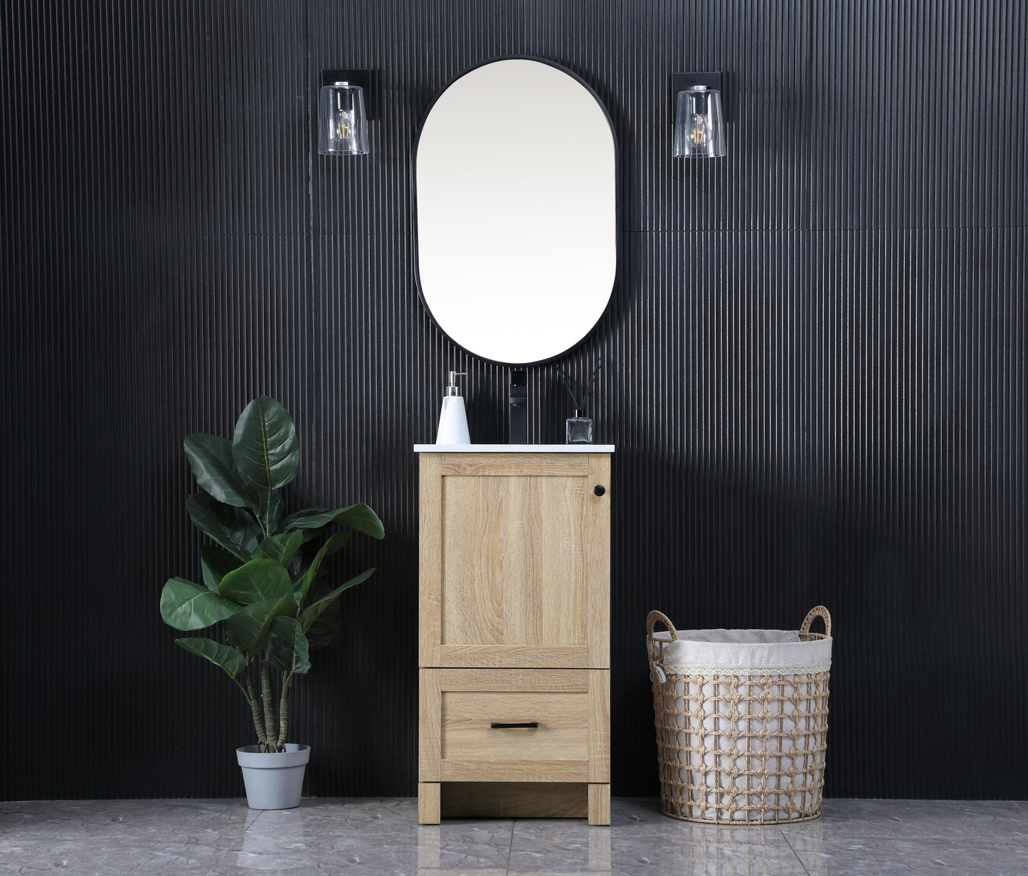 18 Inch Single Bathroom Vanity In Mango Wood
