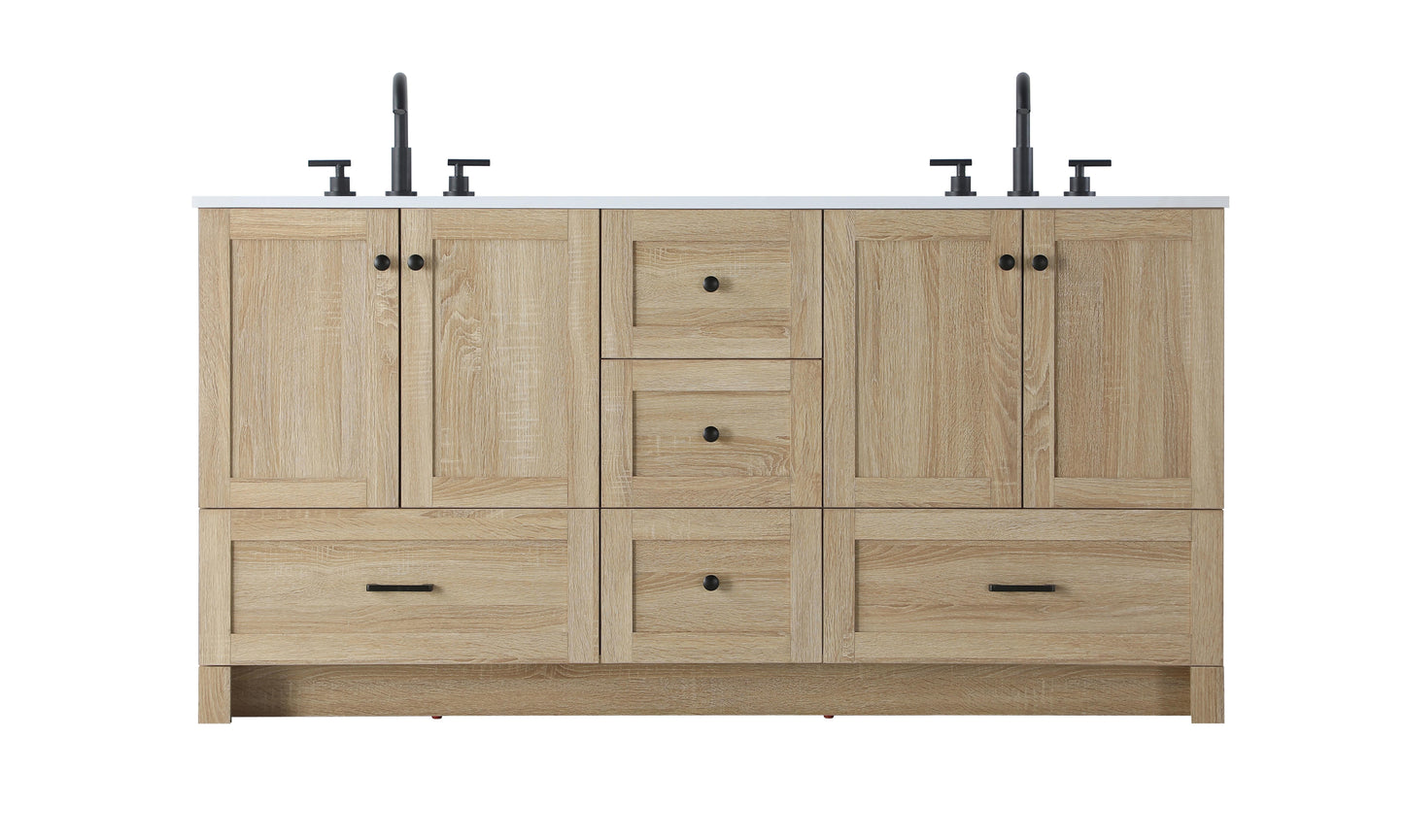66 inch Double Bathroom Vanity In Mango Wood