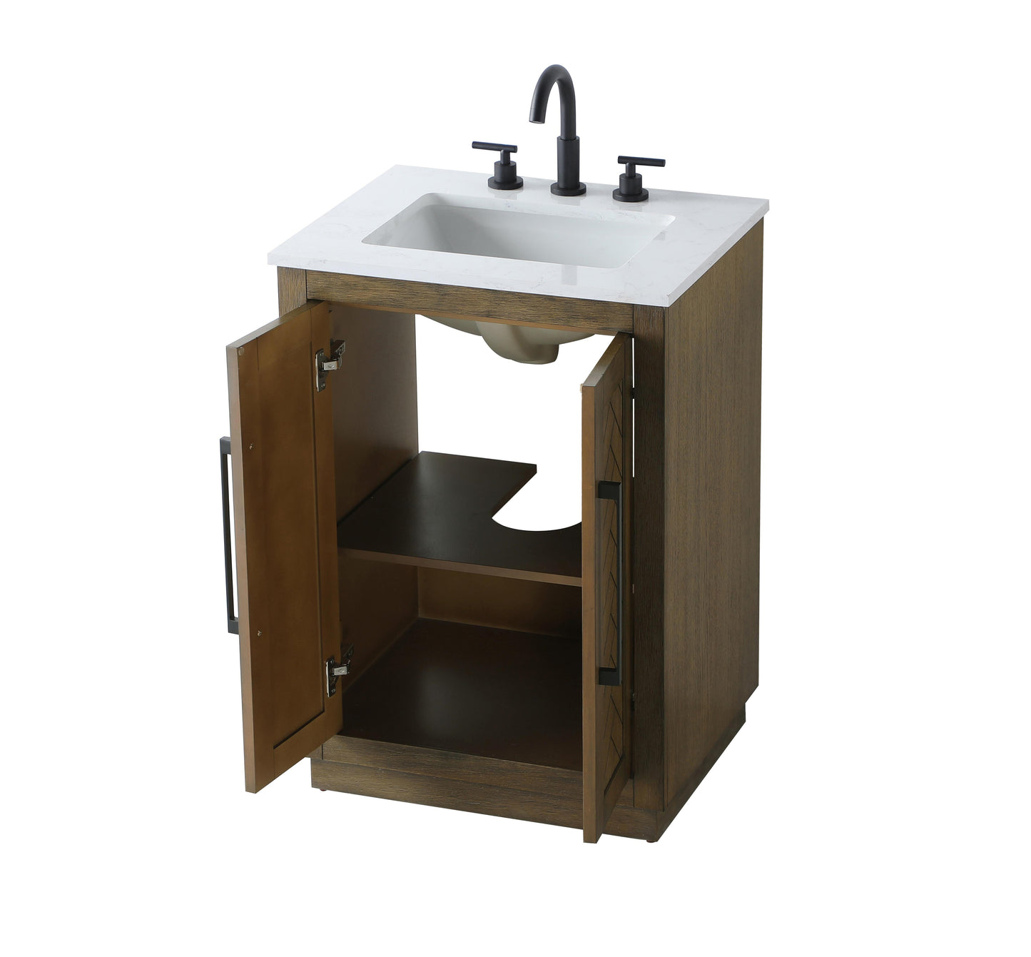 24 inch Single Bathroom Vanity in Hazel Oak