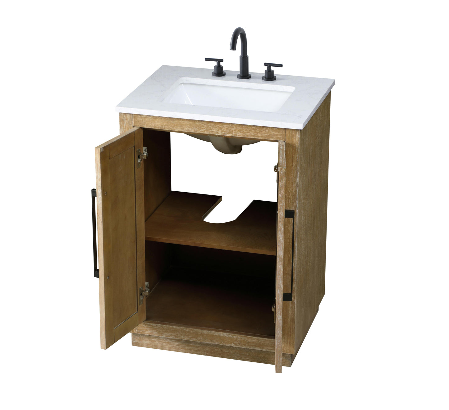 24 inch Single Bathroom Vanity in Linen Oak