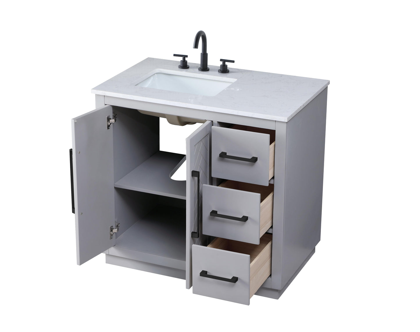 36 inch Single Bathroom Vanity in Grey