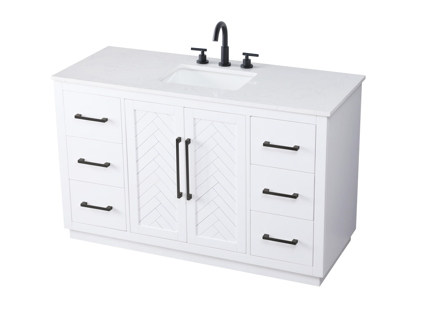 54 inch Single Bathroom Vanity in White