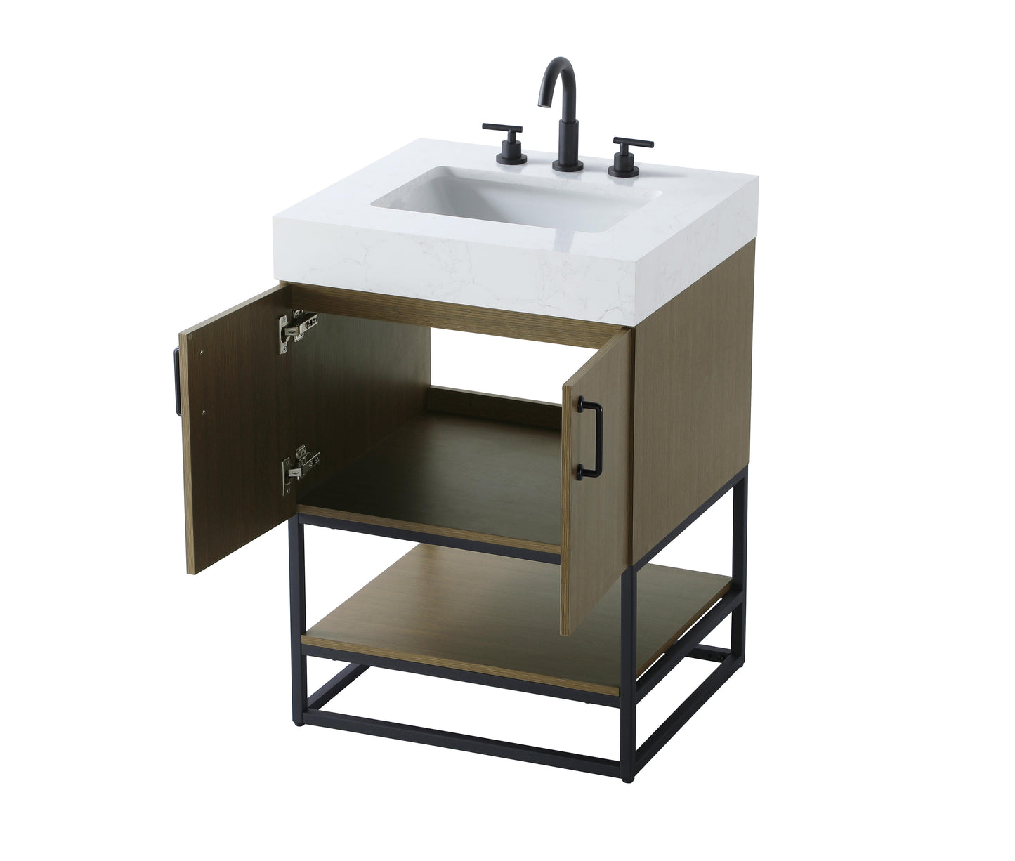 24 inch Single Bathroom Vanity in Chestnut Brown