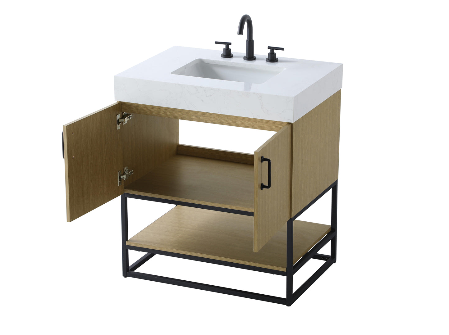 30 inch Single Bathroom Vanity in Honey Brown