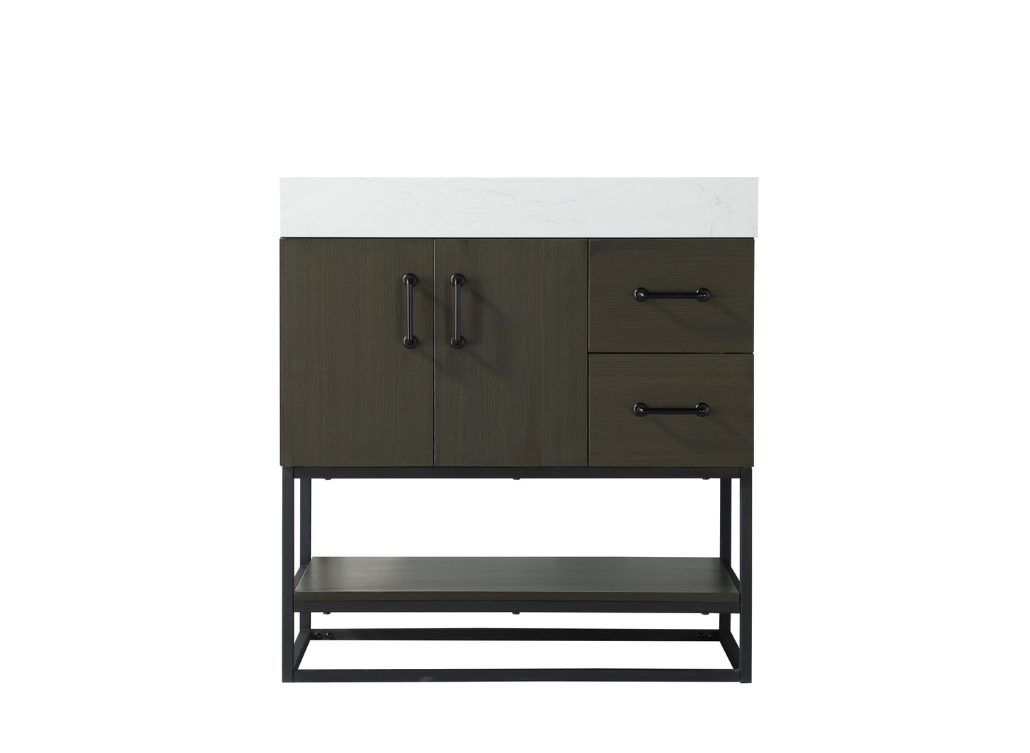32 inch Single Bathroom Vanity in Mocha Brown