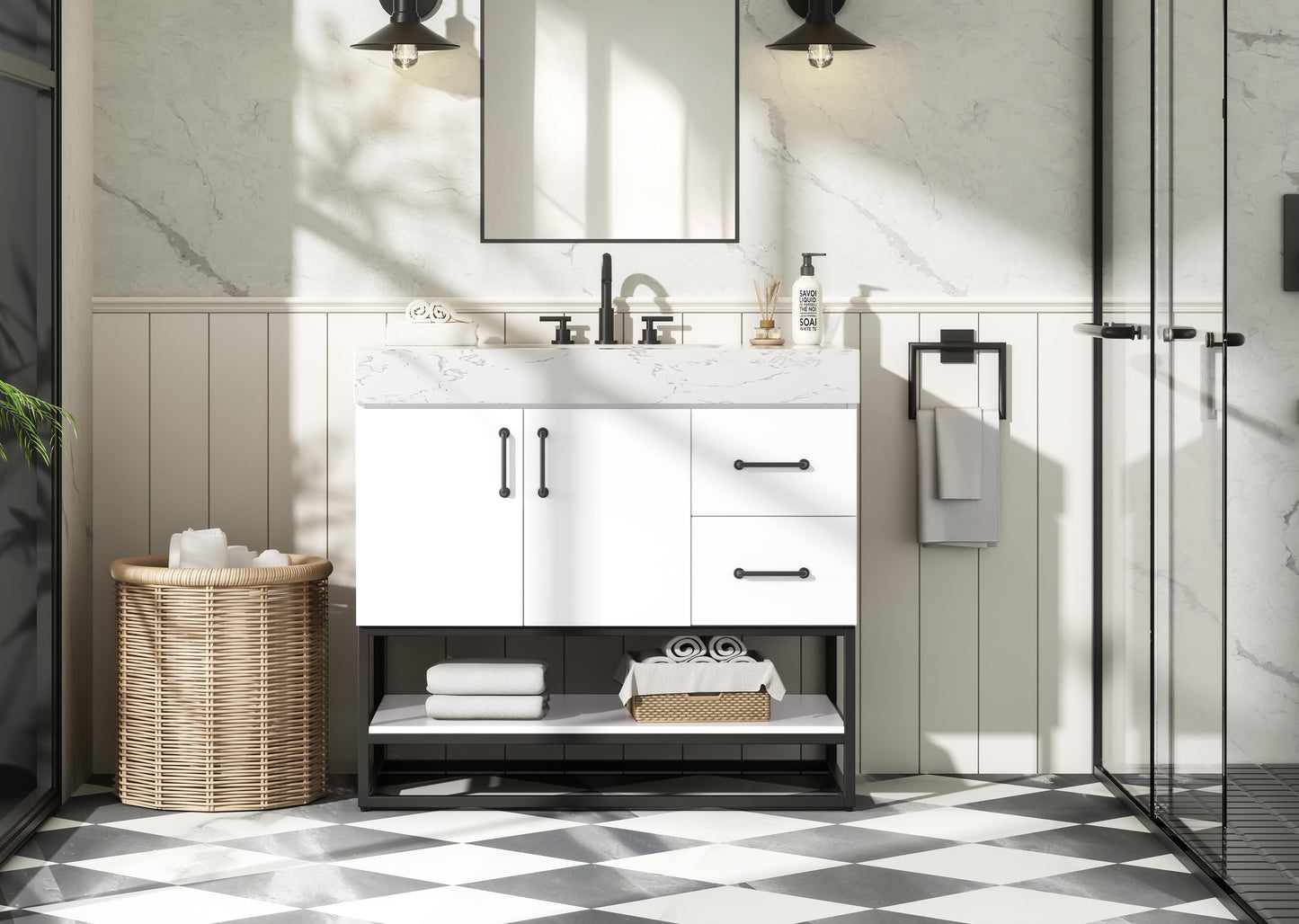36 inch Single Bathroom Vanity in White