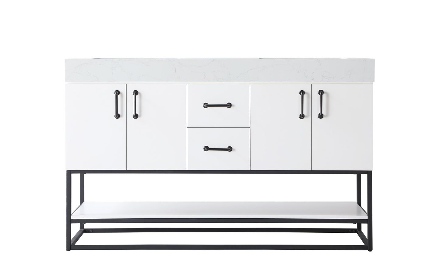 54 inch Double Bathroom Vanity in White