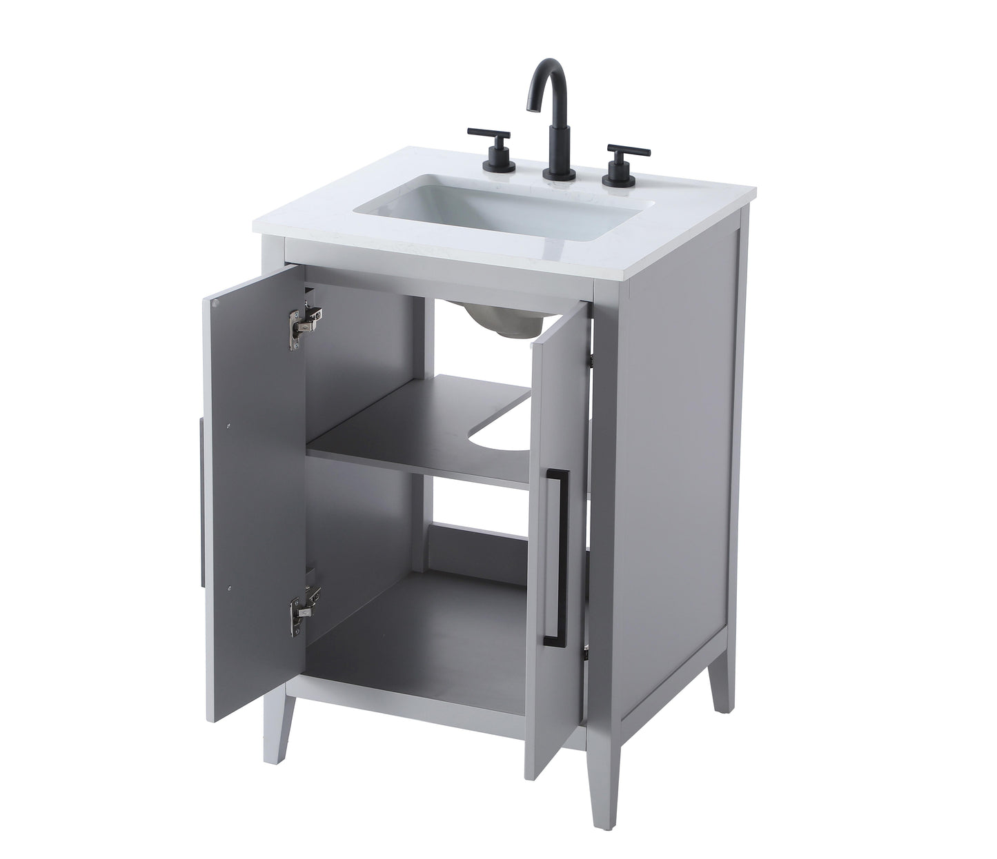 24 Inch Single Bathroom Vanity In Grey