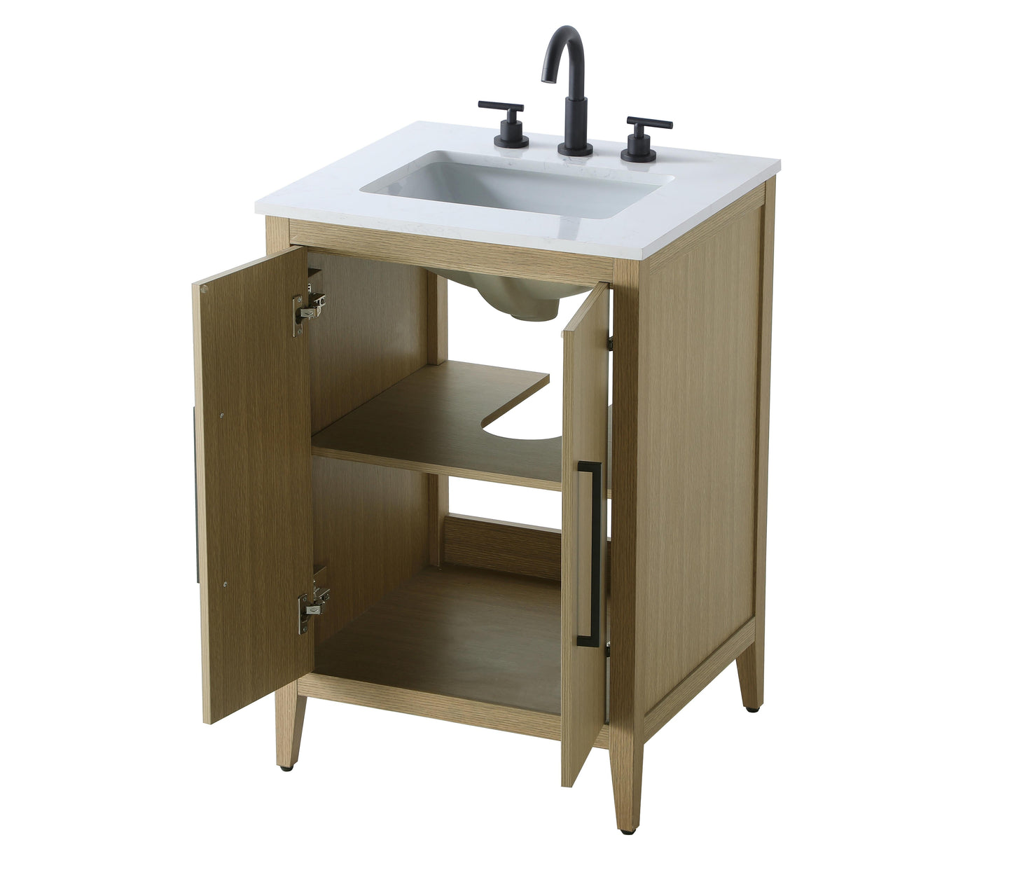 24 Inch Single Bathroom Vanity In Honey Brown