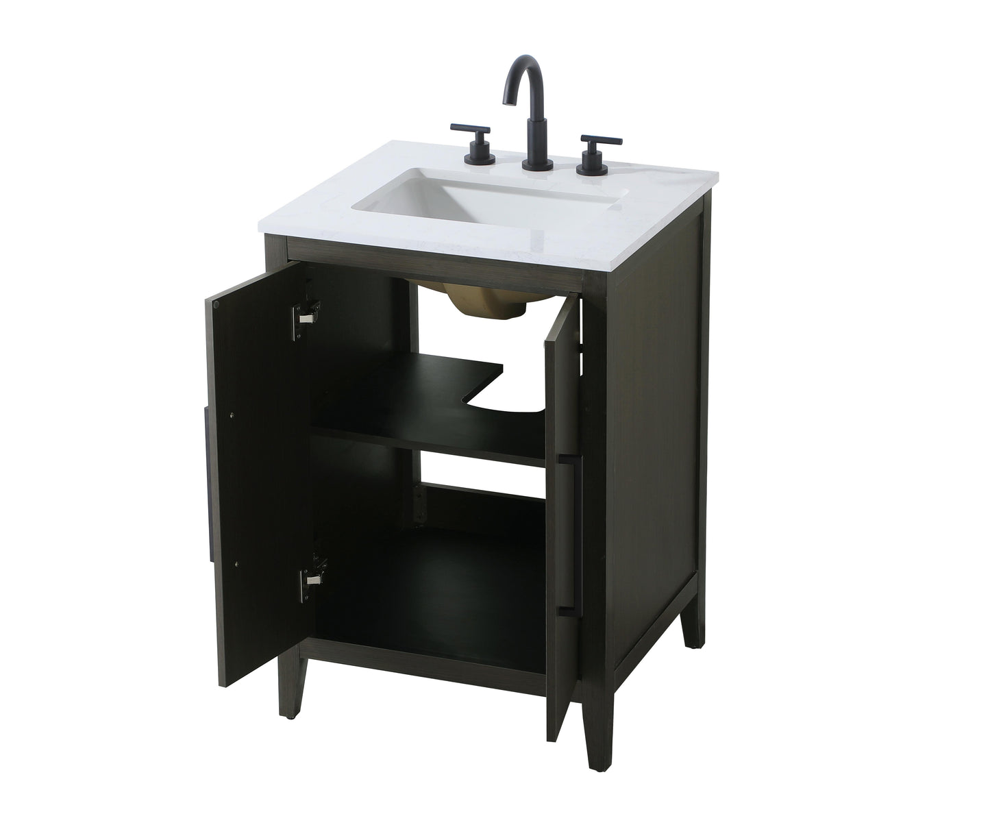 24 Inch Single Bathroom Vanity In Mocha Brown