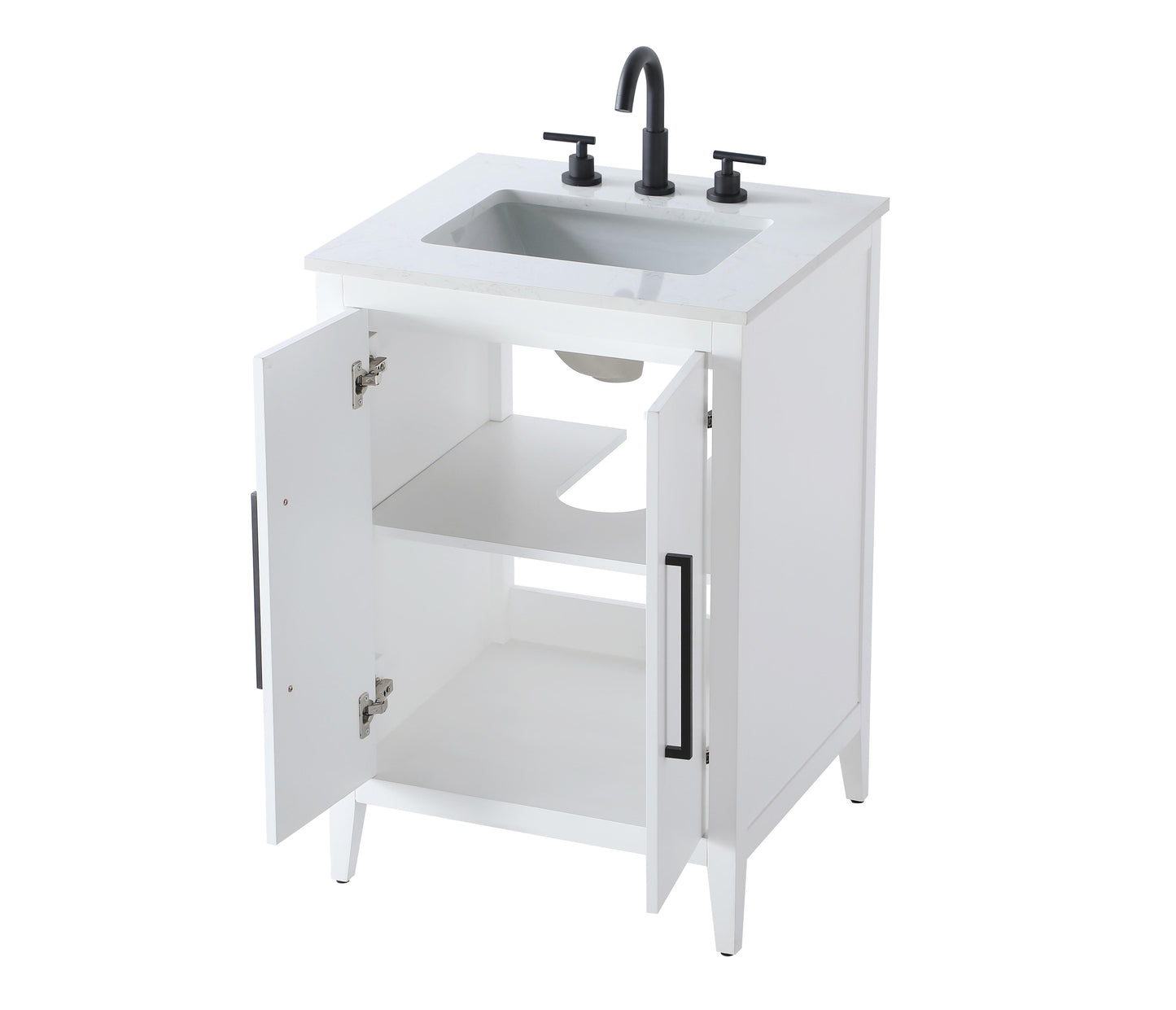 24 Inch Single Bathroom Vanity In White