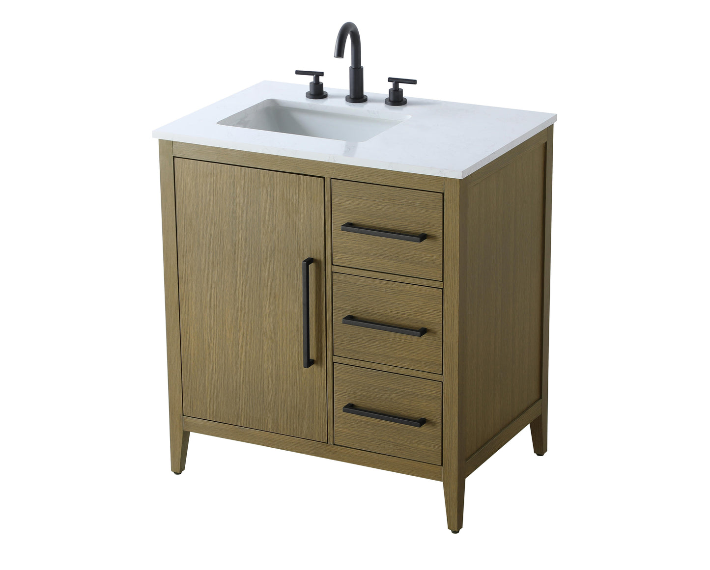 32 Inch Single Bathroom Vanity In Chestnut Brown