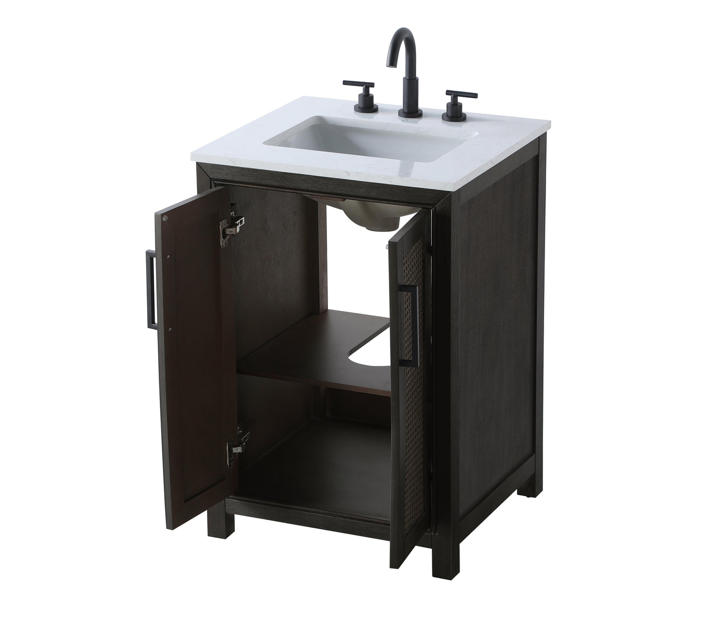 24 Inch Single Bathroom Vanity In Chocolate Oak