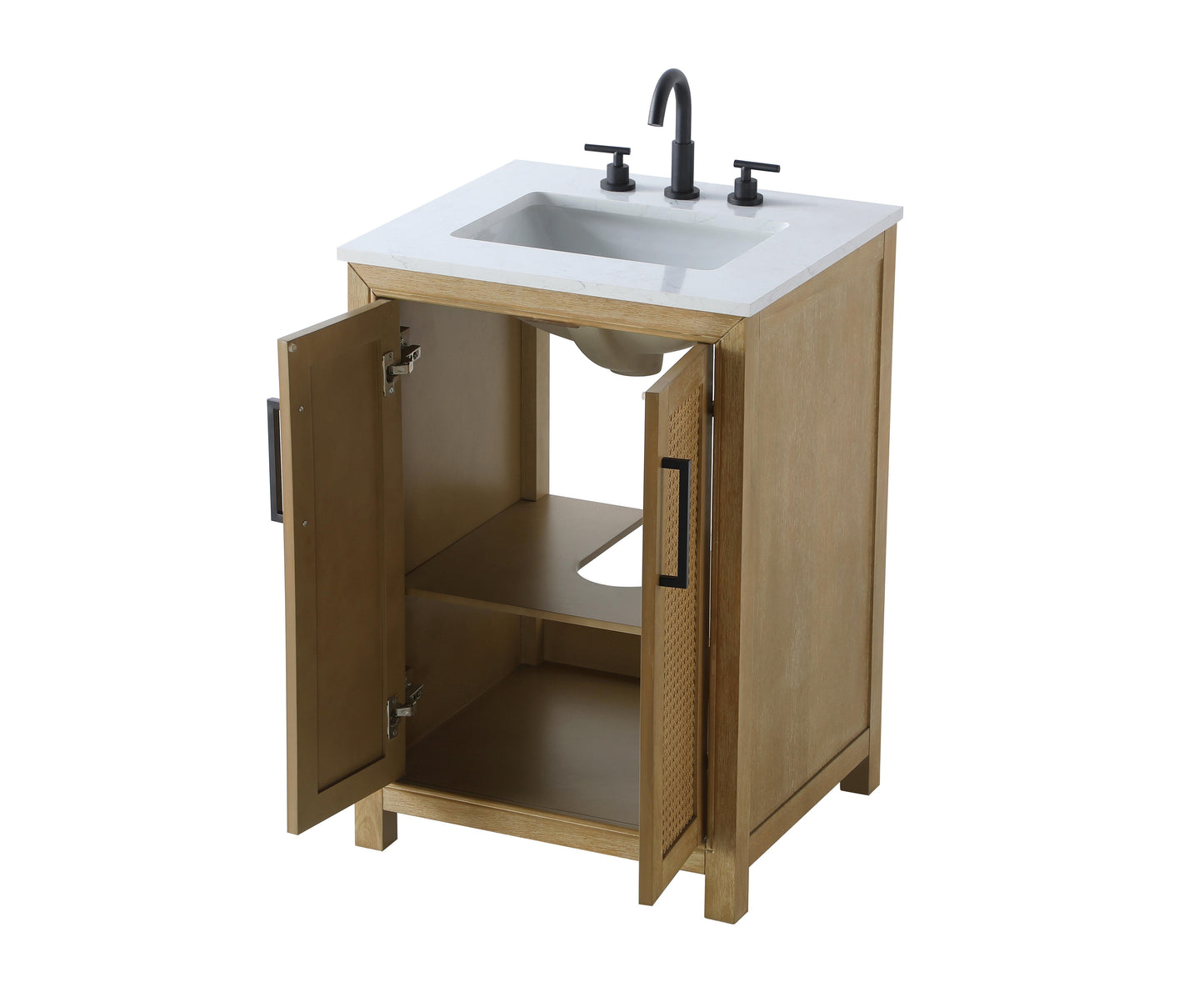 24 Inch Single Bathroom Vanity In Linen Oak