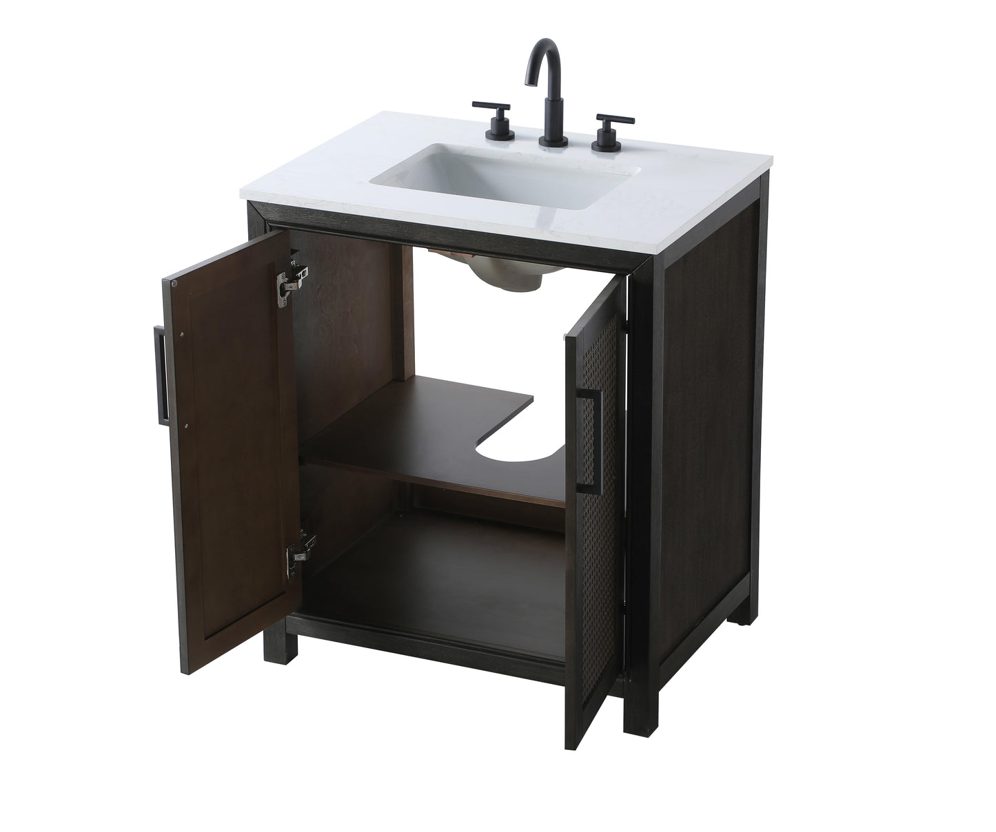 30 Inch Single Bathroom Vanity In Chocolate Oak