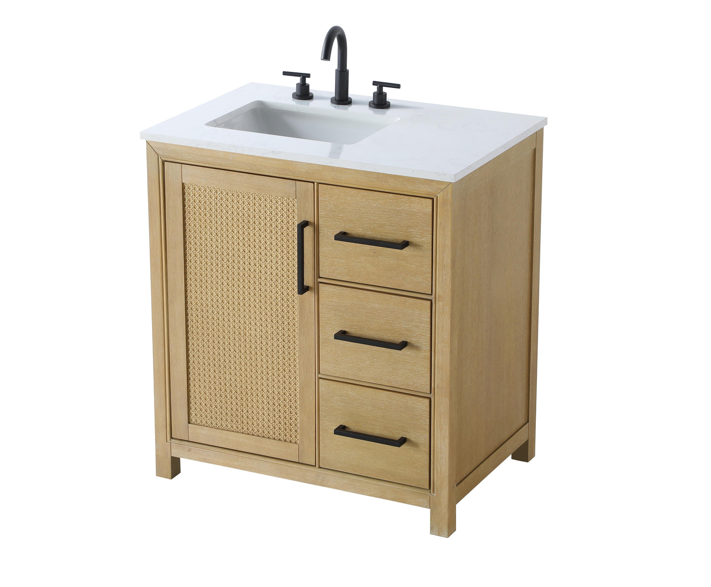 32 Inch Single Bathroom Vanity In Linen Oak
