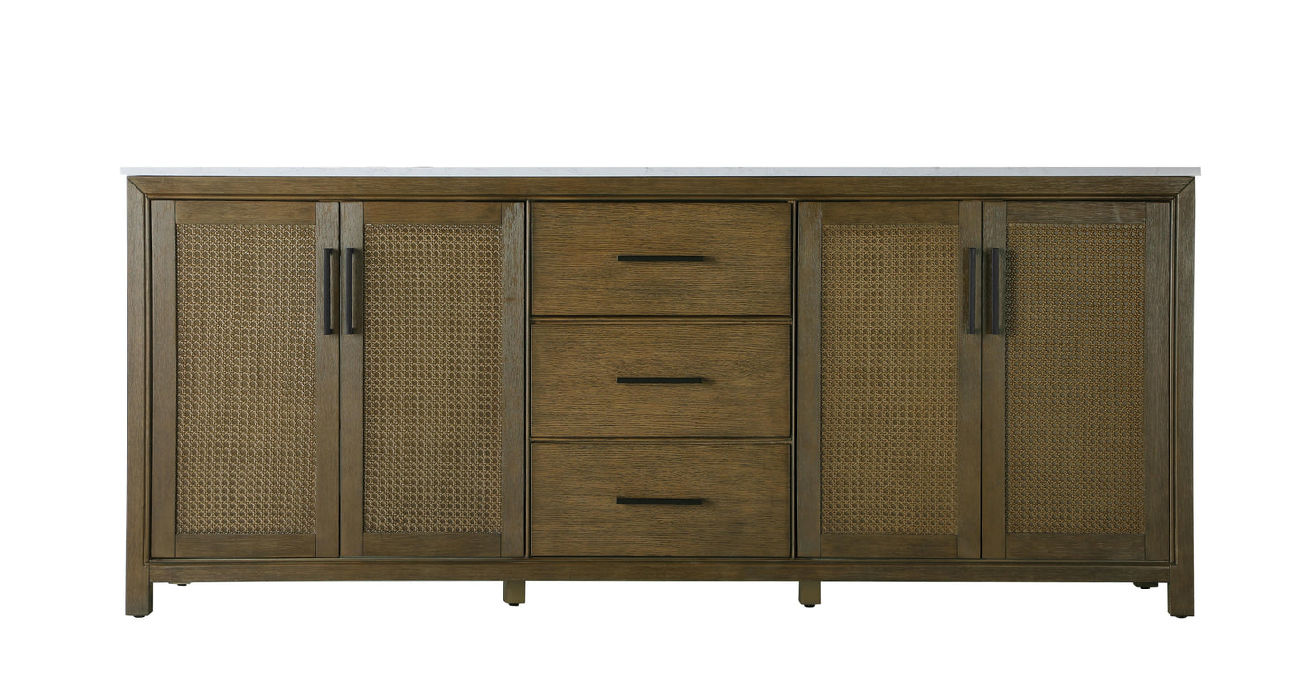84 Inch Double Bathroom Vanity In Hazel Oak