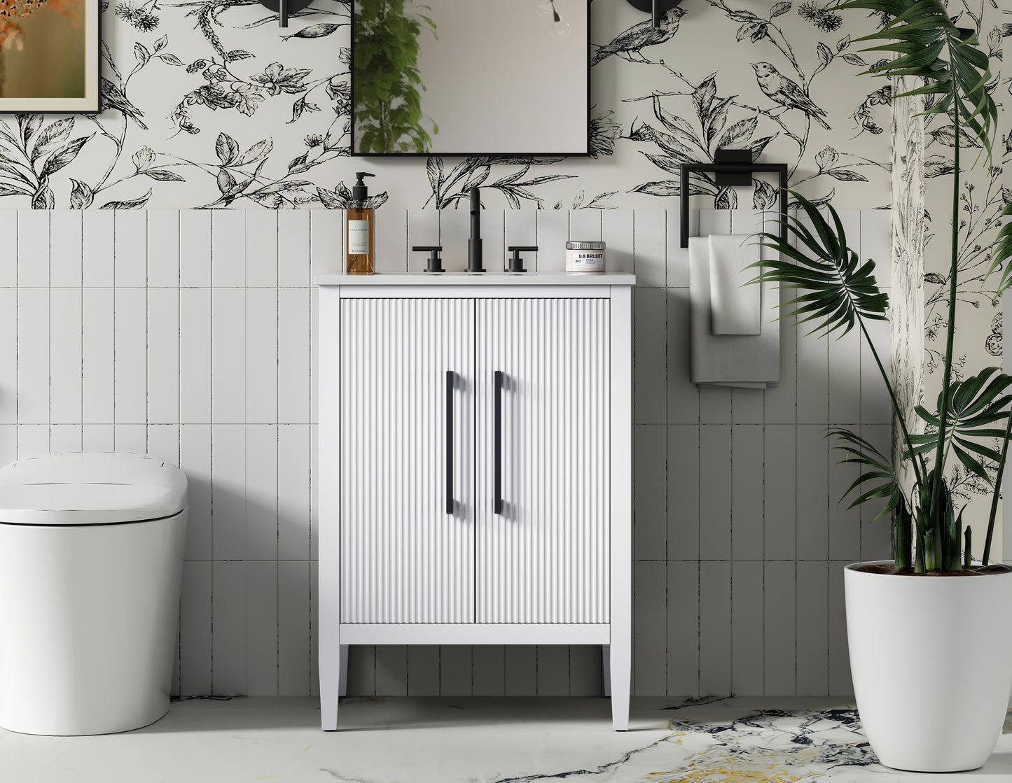 24 inch Single Bathroom Vanity in White