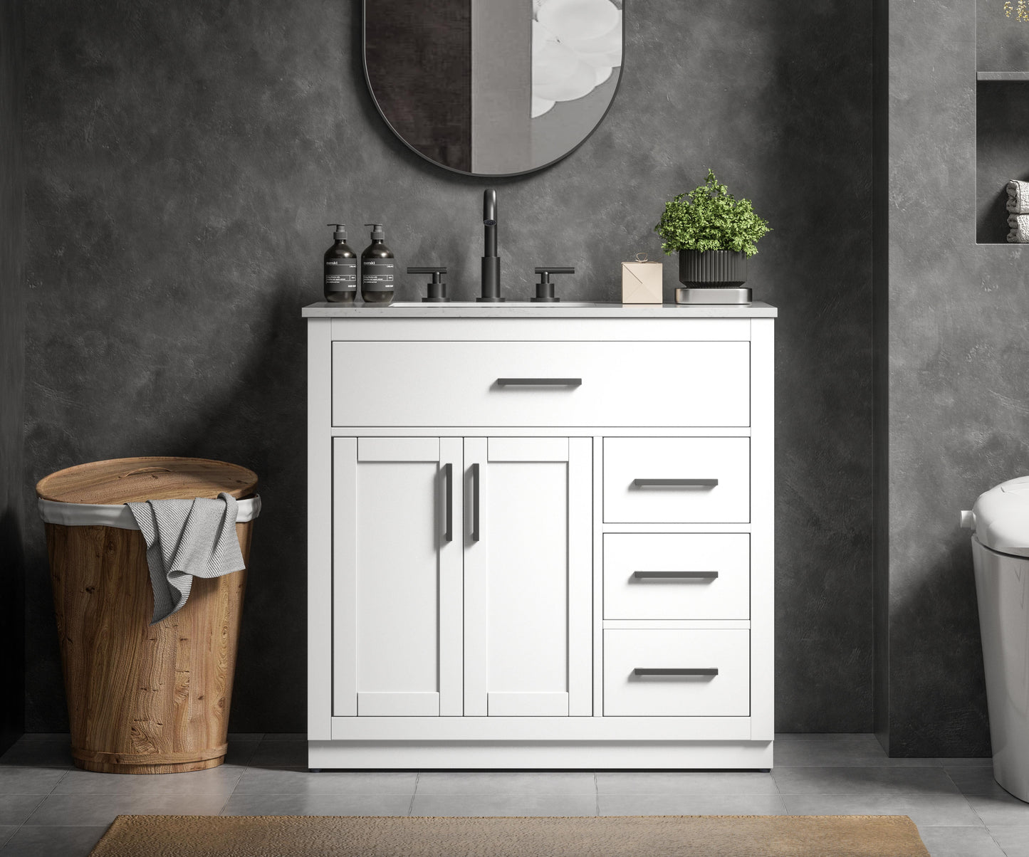 Alden 36 inch Single Bathroom Vanity in White