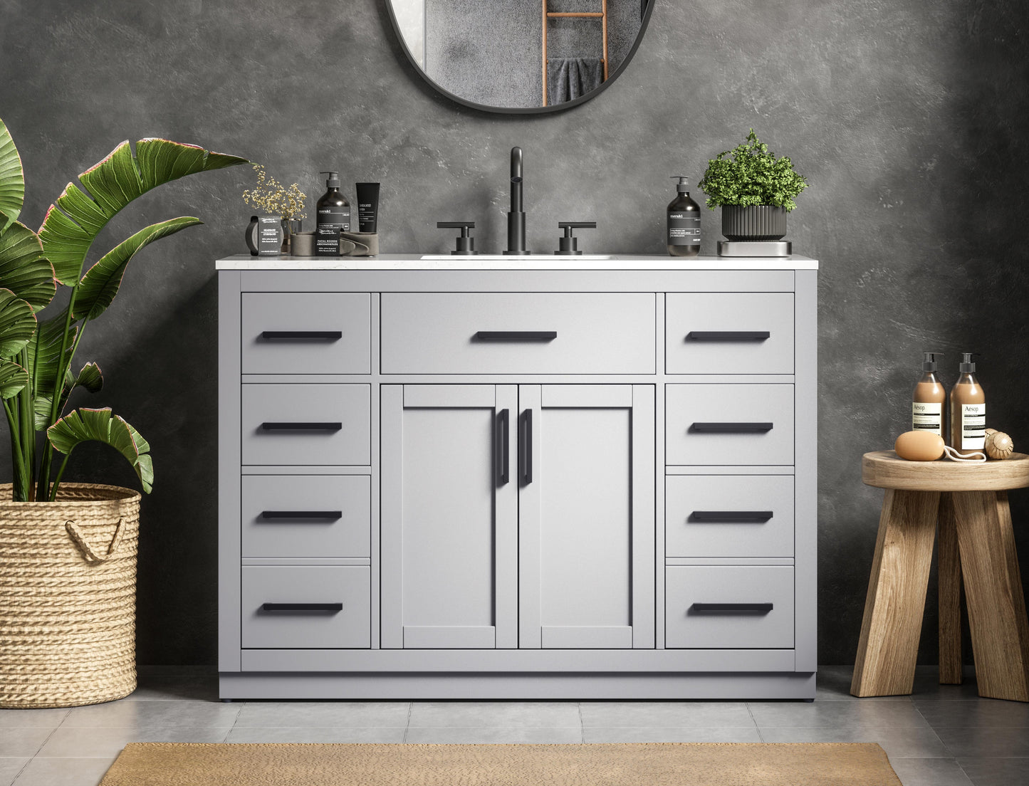 Alden 48 inch Single Bathroom Vanity in Grey