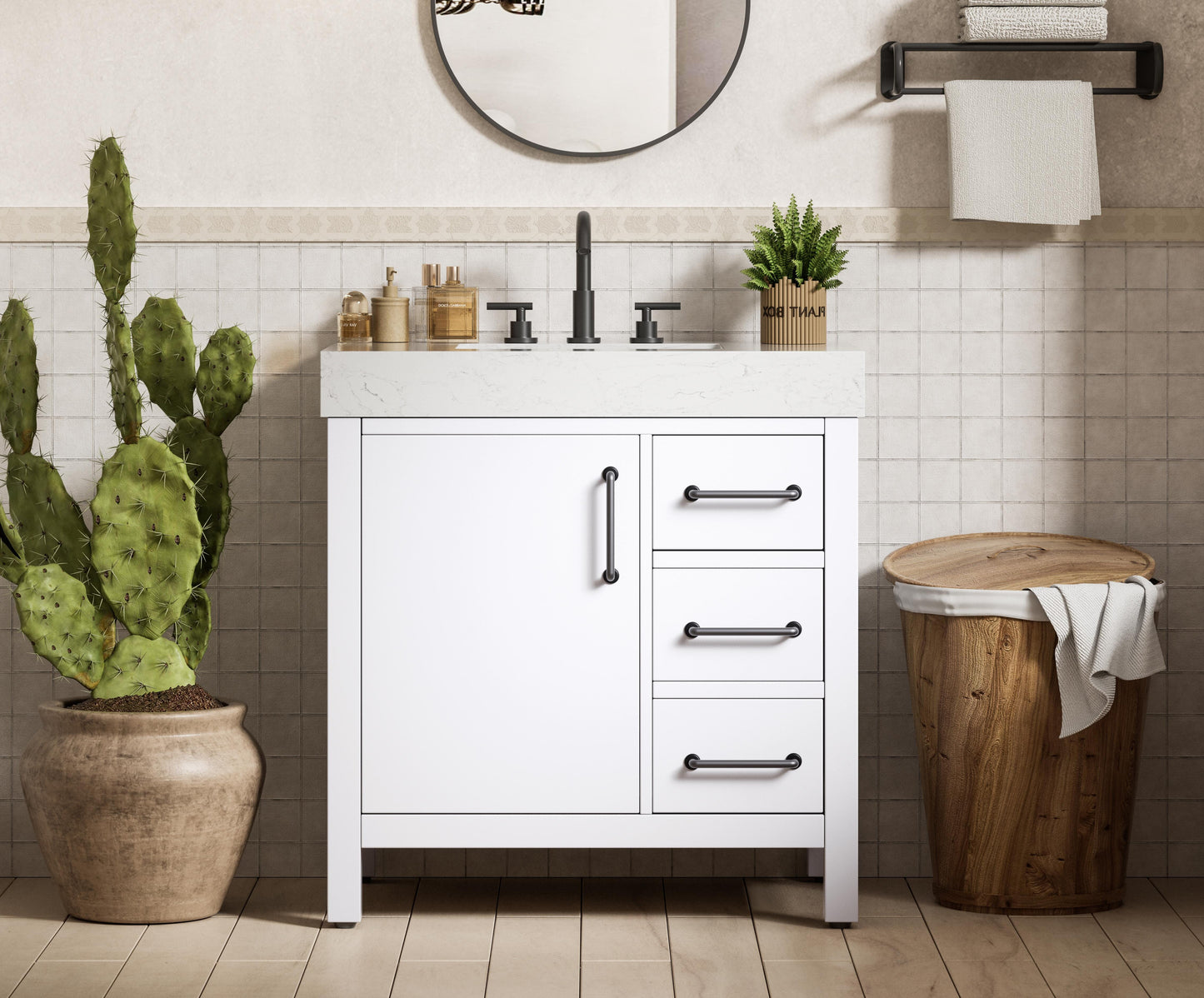 32 inch Single Bathroom Vanity In White