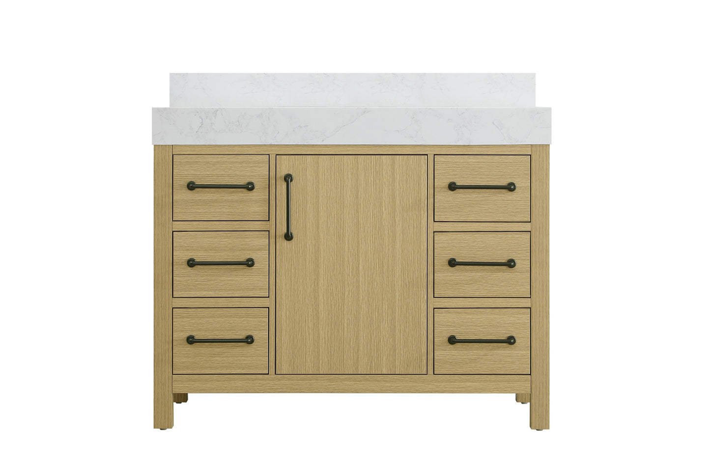 42 inch Single Bathroom Vanity In Honey Brown with backsplash