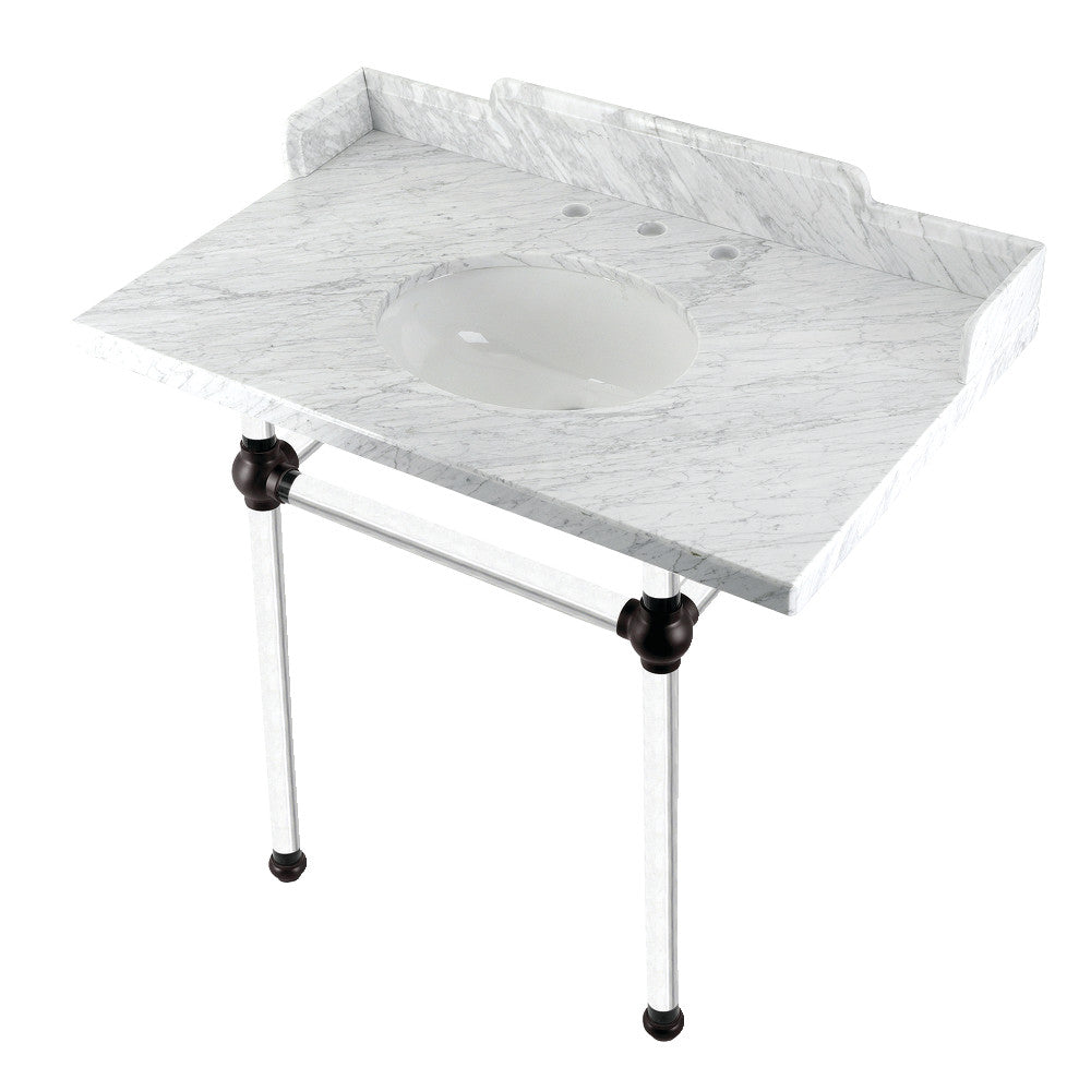 Pemberton 36 Inch Console Sink in Carrara Marble