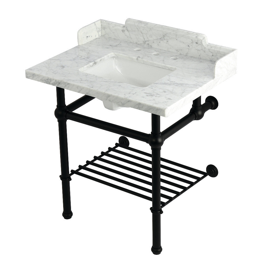 Pemberton 30 Inch Console Sink in Carrara Marble