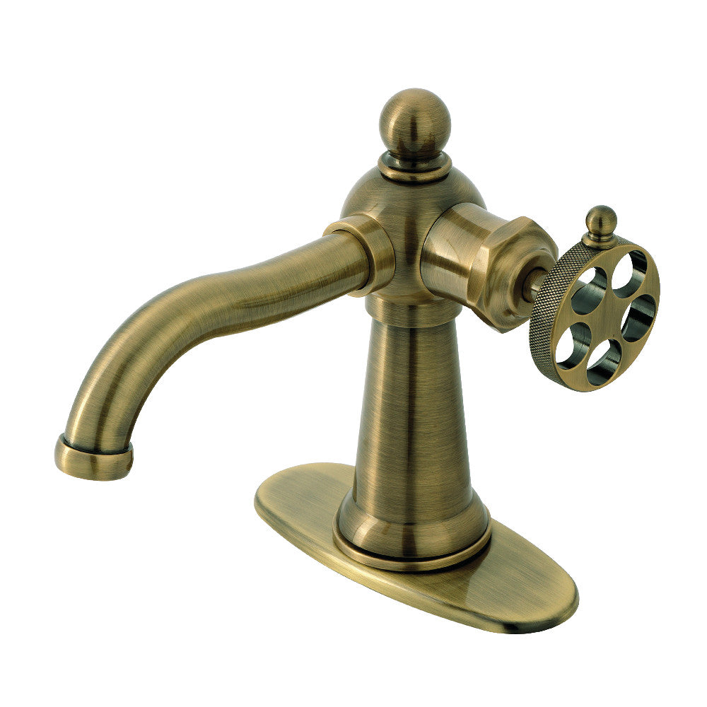 Wendell Single-Hole Bathroom Faucet in Antique Brass