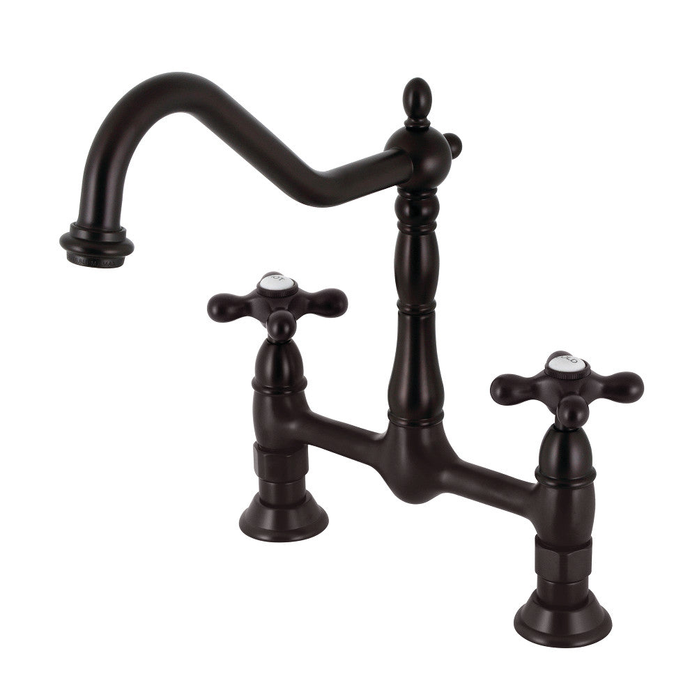 Heritage Bridge Kitchen Faucet in Oil Rubbed Bronze