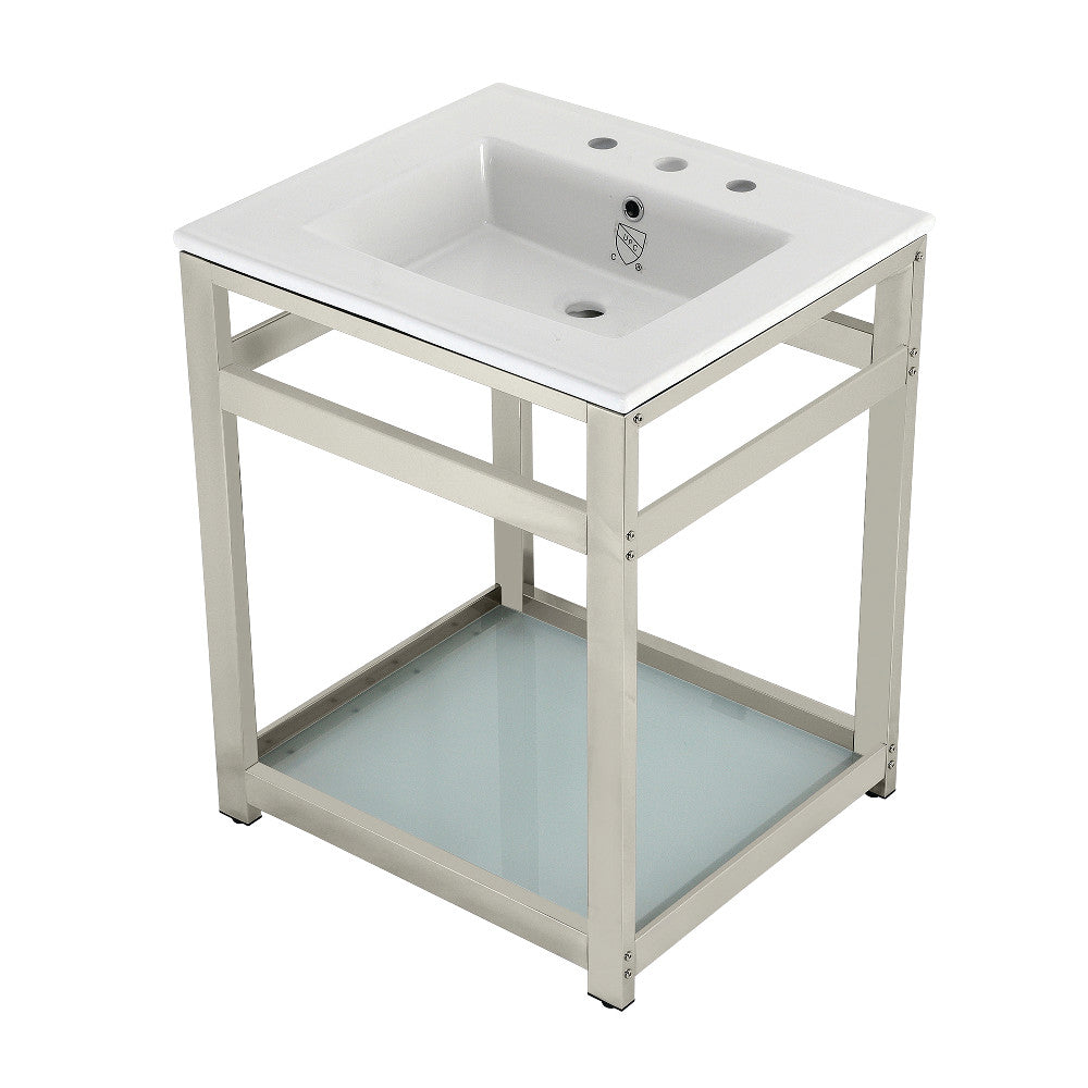 Quadras 25.19 Inch Console Sink in White