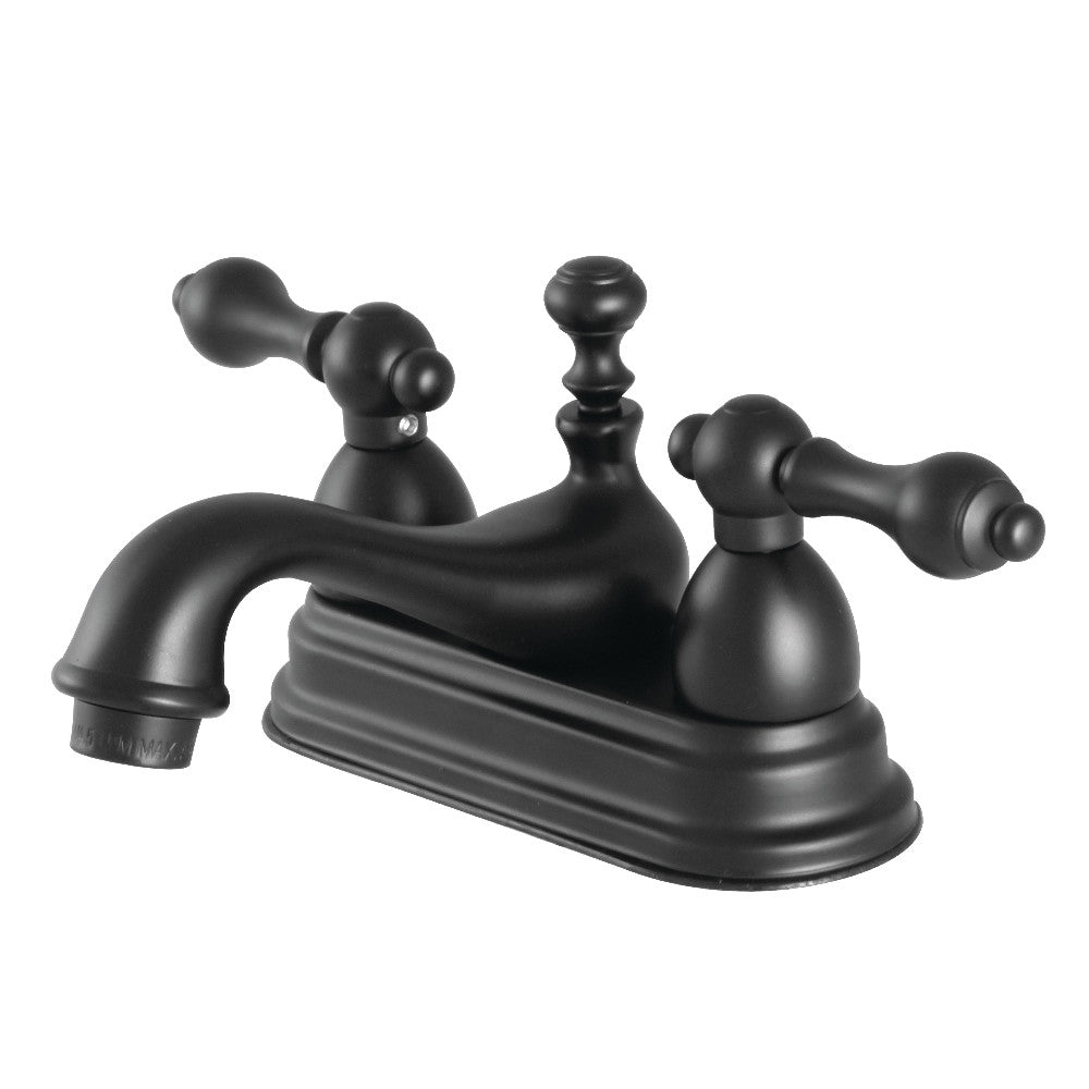 Restoration 4 Inch Centerset Bathroom Faucet in Matte Black