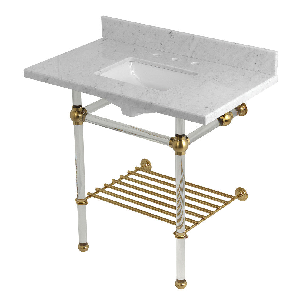 Templeton 36 Inch Console Sink in Carrara Marble