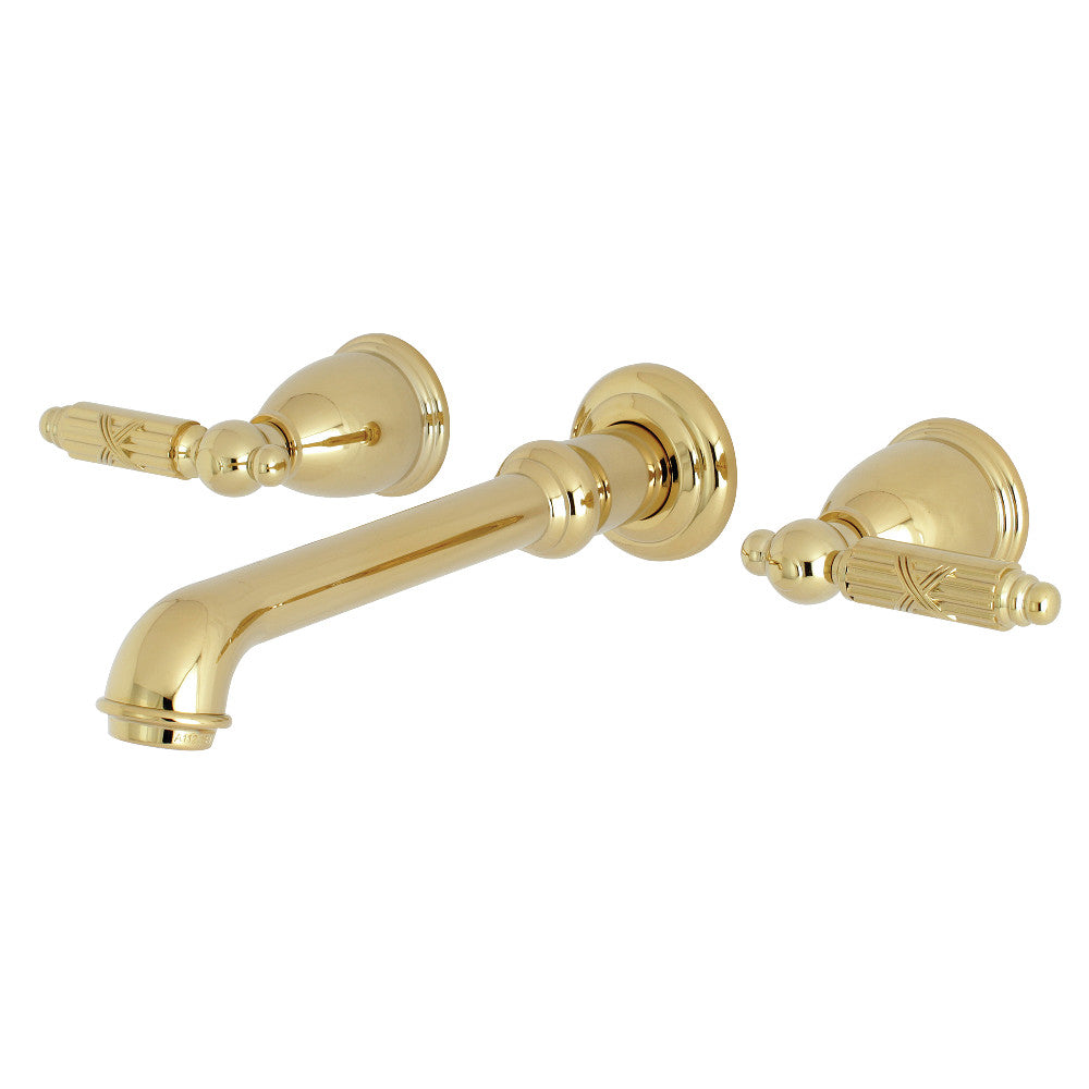 Georgian Wall-Mount Bathroom Faucet in Polished Brass