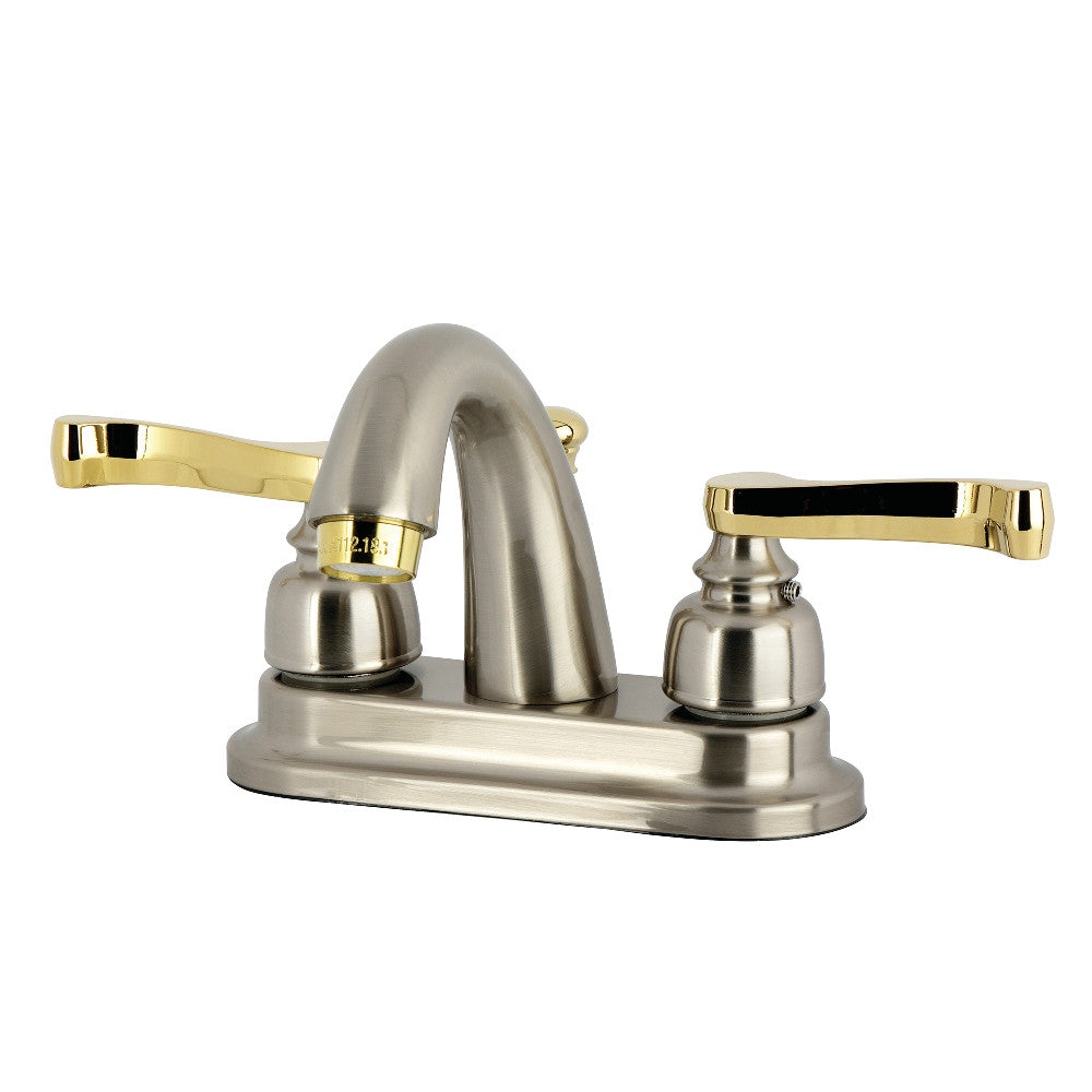 Royale 4 Inch Centerset Bathroom Faucet in Brushed Nickel/Polished Brass