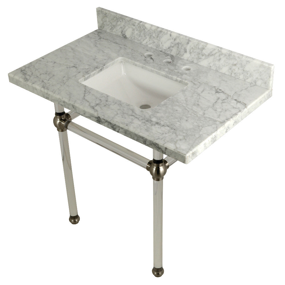 Templeton 36 Inch Console Sink in Carrara Marble