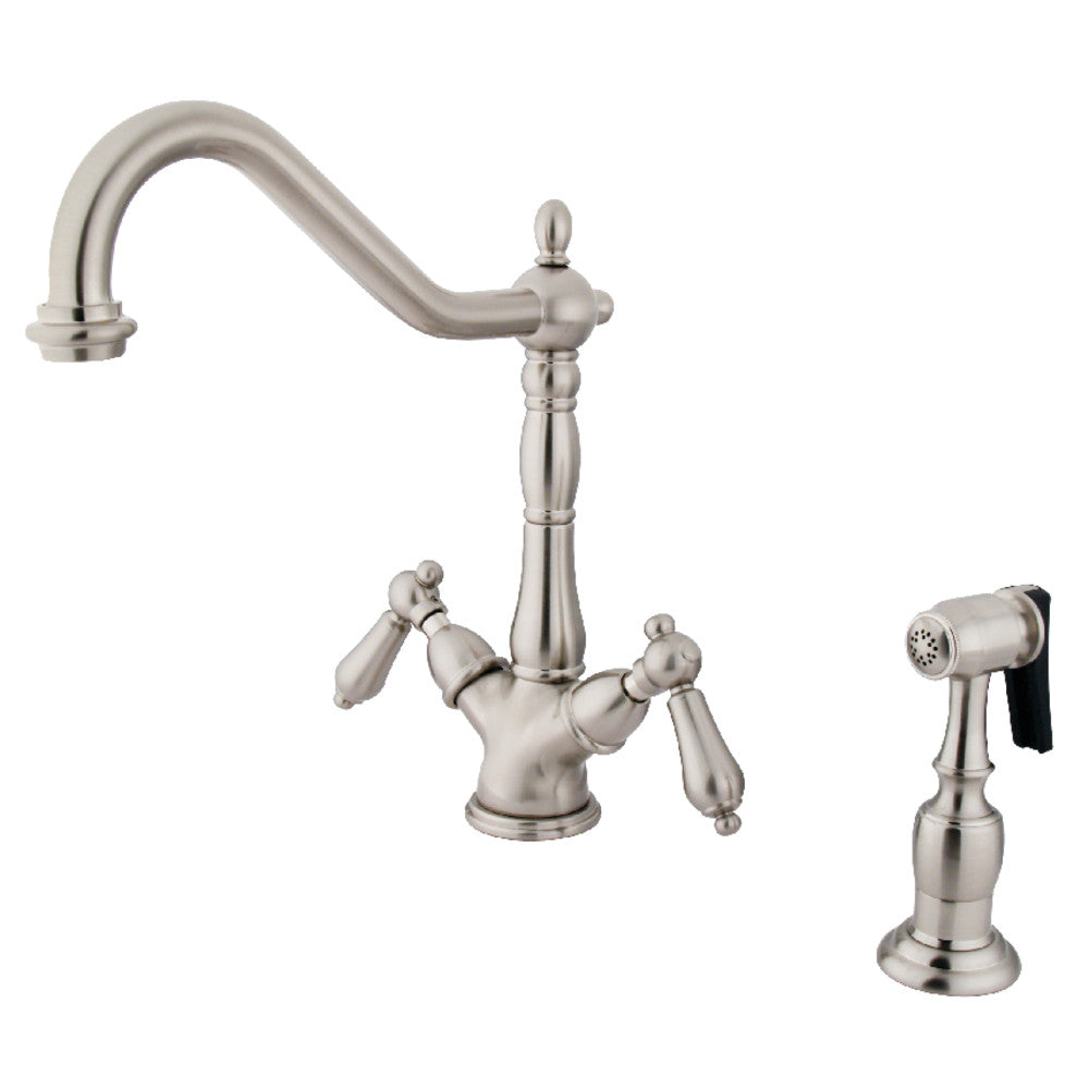 Heritage Two Handle Single-Hole Kitchen Faucet in Brushed Nickel
