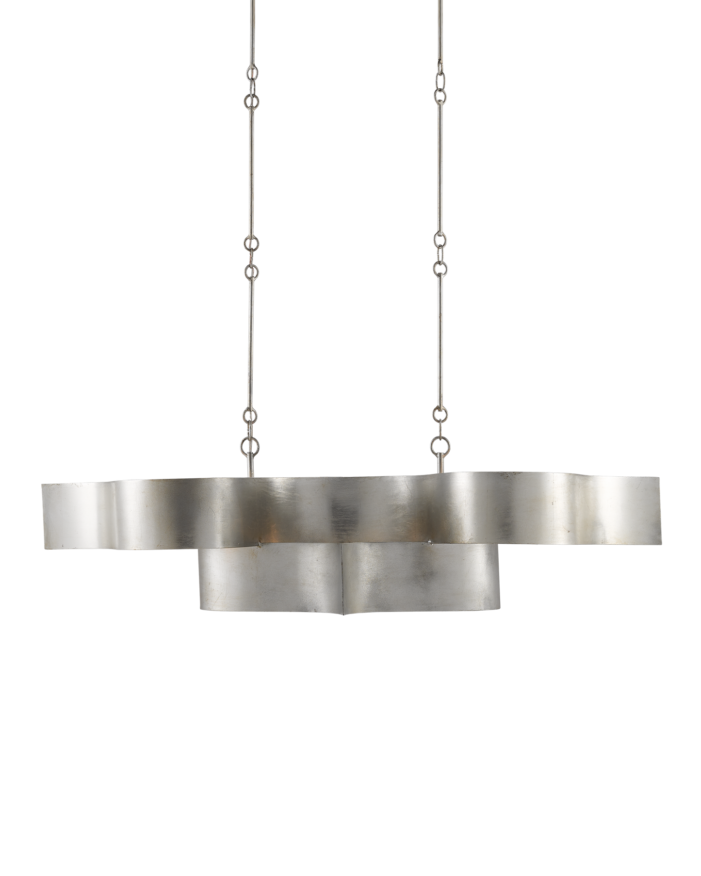 Grand Lotus Silver Oval Chandelier