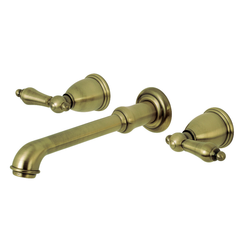 English Country Wall-Mount Bathroom Faucet in Antique Brass