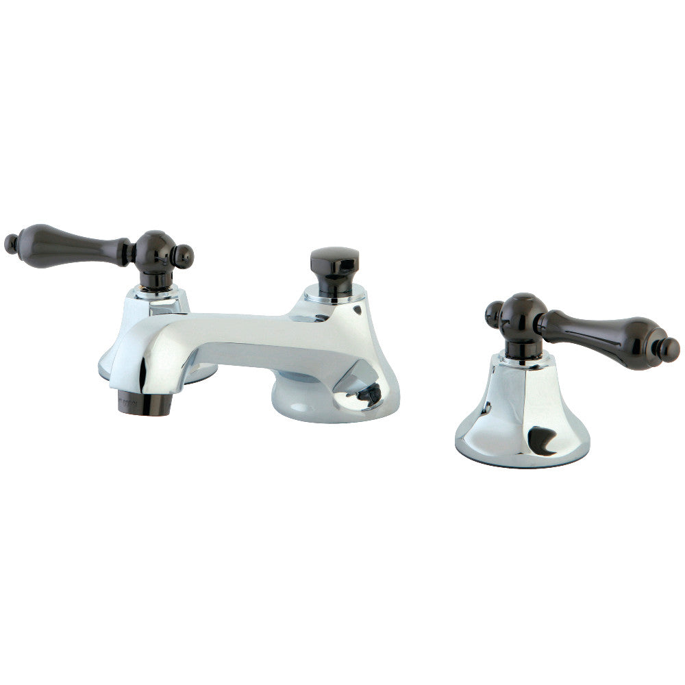 Water Onyx Widespread Bathroom Faucet in Polished Chrome/Black Stainless Steel