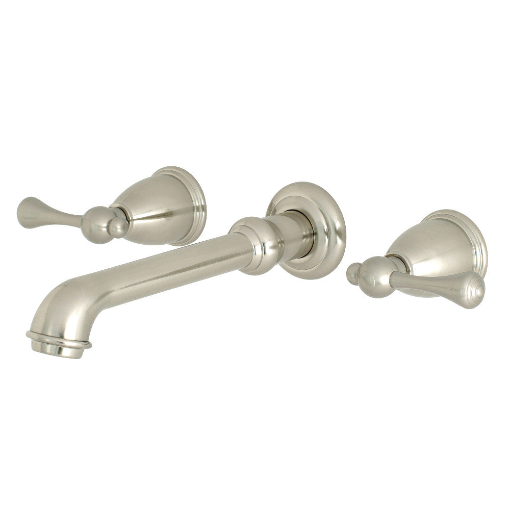 English Country Wall-Mount Bathroom Faucet in Brushed Nickel