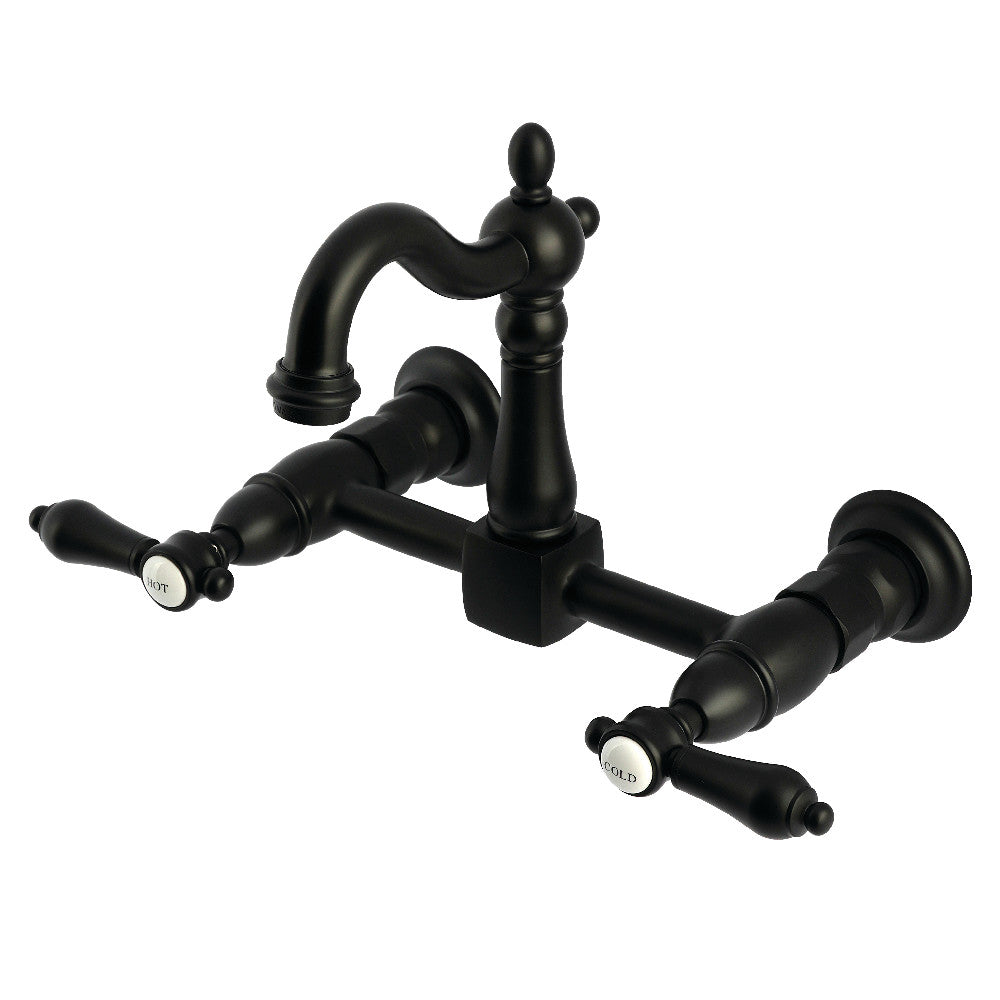 Heirloom Wall Mount Kitchen Faucet in Matte Black